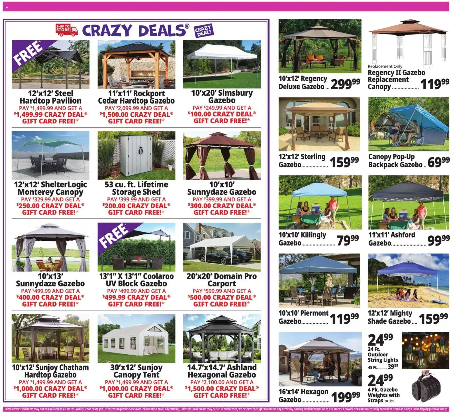 Ocean State Job Lot Weekly Ad - valid from 28.05.2026 | Page: 12 | Products: Tent, Backpack