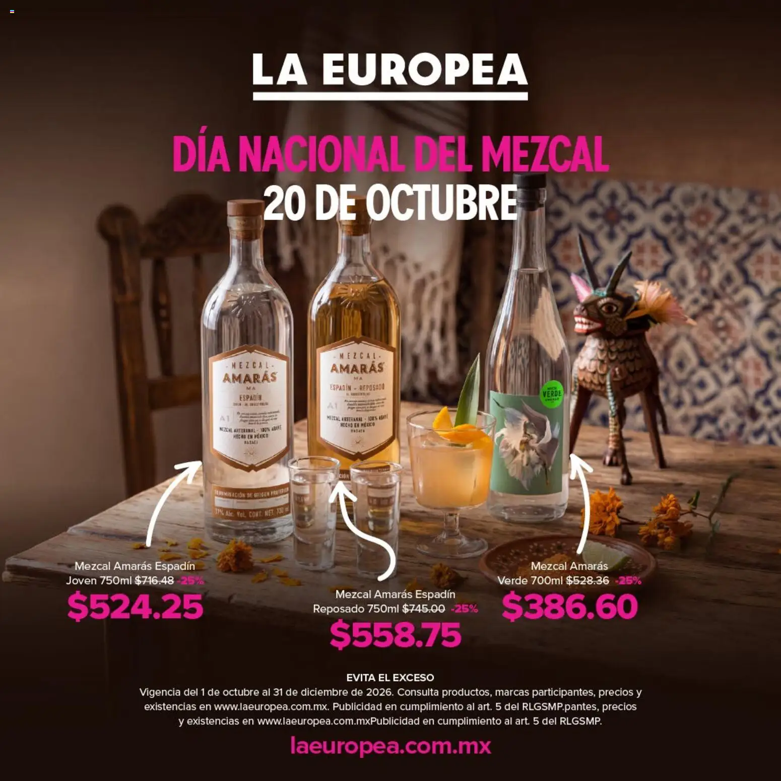 Nuevas ofertas de La Europea válidas en toda la República Mexicana desde el 01/10/2026. ¡Encuentra las mejores ofertas en La Europea catálogo Día Nacional del Mezcal! | Página: 1
