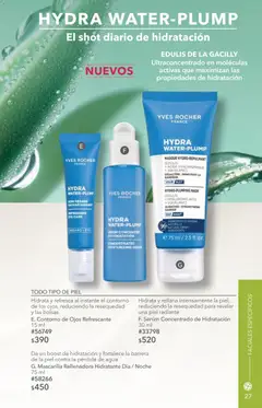 Vista previa de Yves Rocher campaña 10 2026, nuevo folleto de la tienda, válido en México a partir del 14/07/2026 | Página: 27 | Productos: Serum, Contorno, Agua, Shot