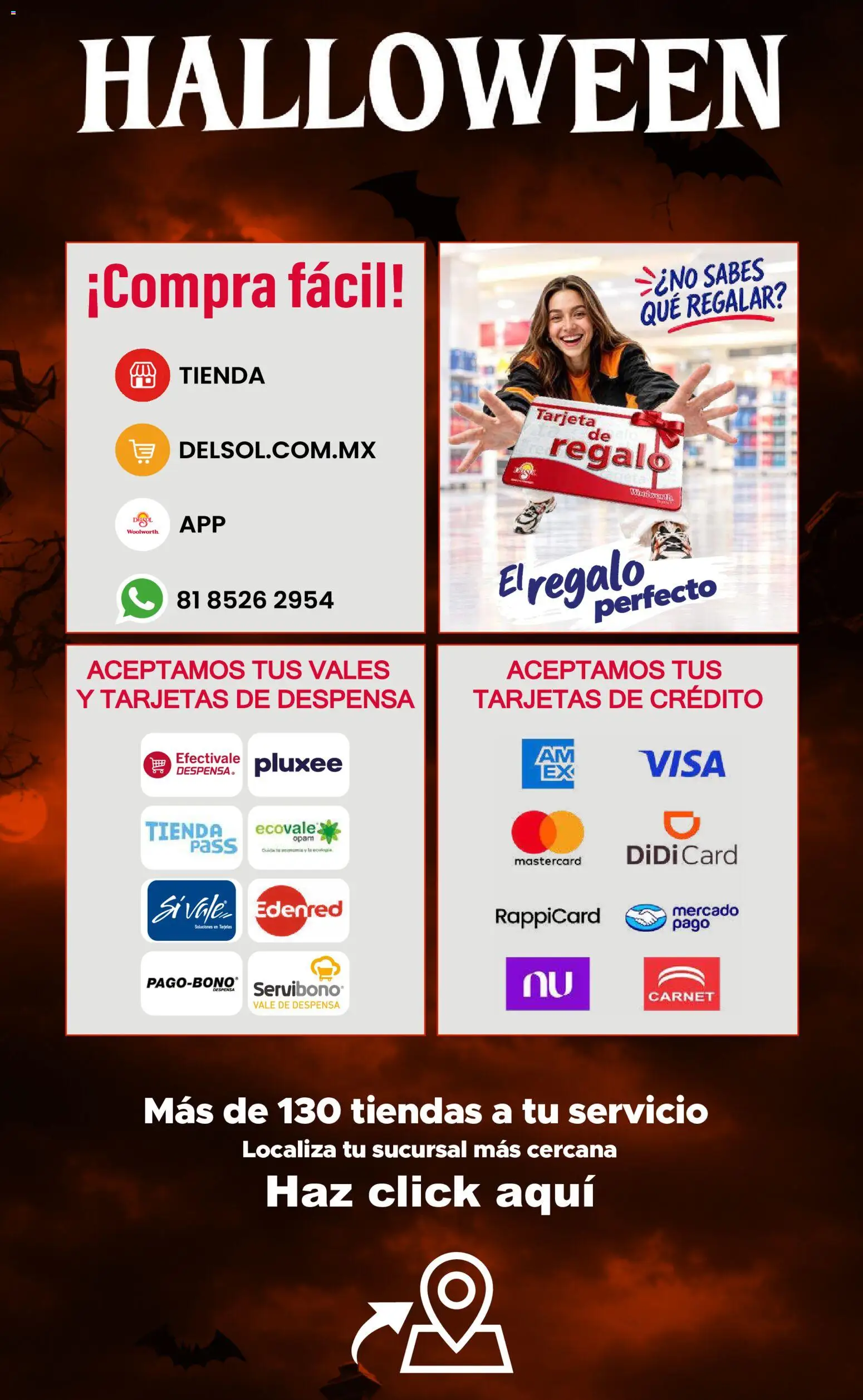 Nuevas ofertas de Del Sol y Woolworth válidas en toda la República Mexicana desde el 22/10/2026. ¡Encuentra las mejores ofertas en Del Sol y Woolworth catálogo Halloween! | Página: 28