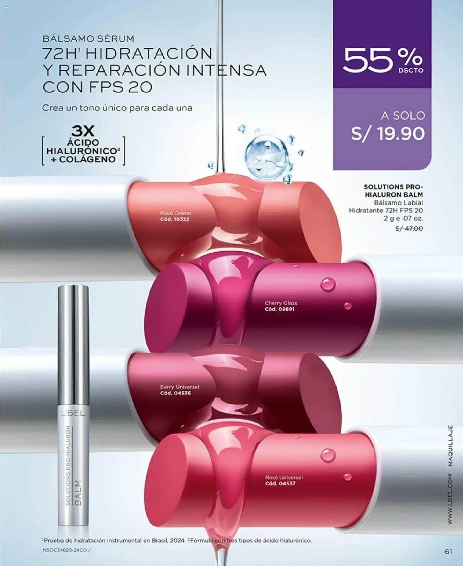Catálogo L'Bel válido desde 22/08/2026 | Página: 61 | Productos: Bálsamo labial, Maquillaje
