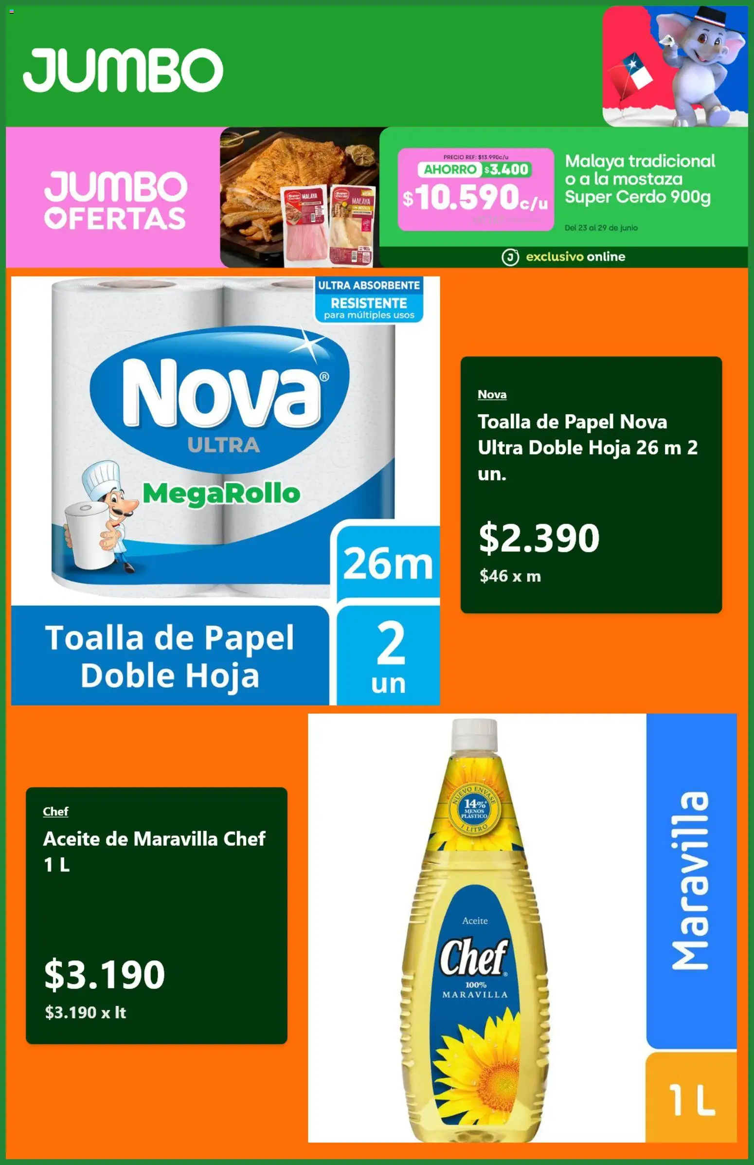 Jumbo Ofertas │ válido desde el 21.06.2026 | Página: 2 | Productos: Toalla, Cerdo, Aceite, Mostaza