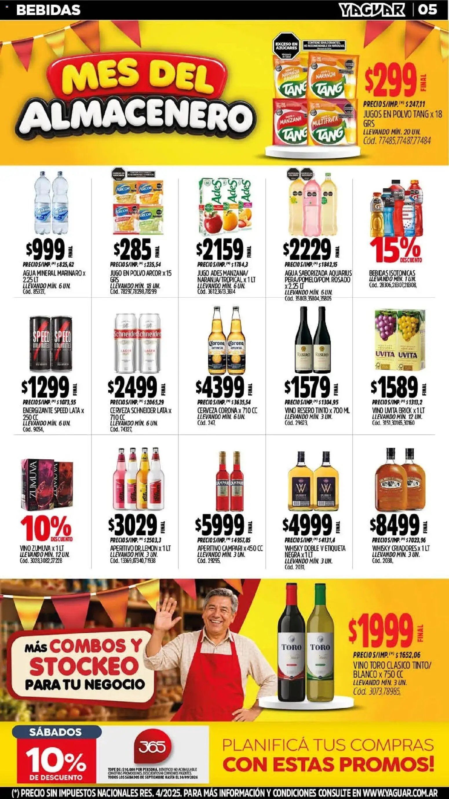 Yaguar - Oferta Semanal Salta │ válido desde el 21/09/2026 | Página: 6 | Productos: Campari, Polvo, Agua mineral, Cerveza