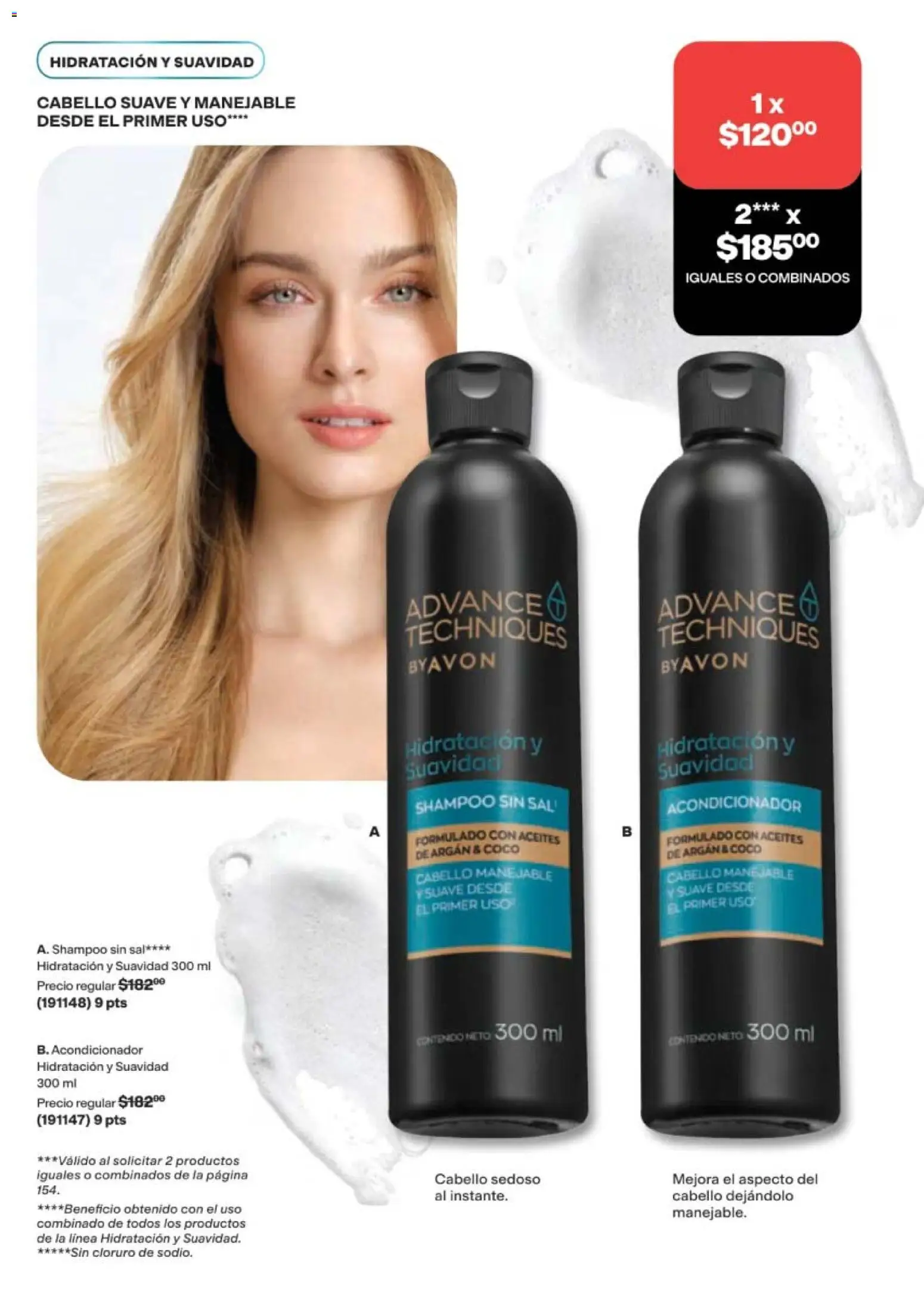Nuevas ofertas de AVON válidas en toda la República Mexicana desde el 11/09/2026. ¡Encuentra las mejores ofertas en AVON campaña 14 2026! | Página: 151 | Productos: Coco, Sal, Shampoo, Acondicionador
