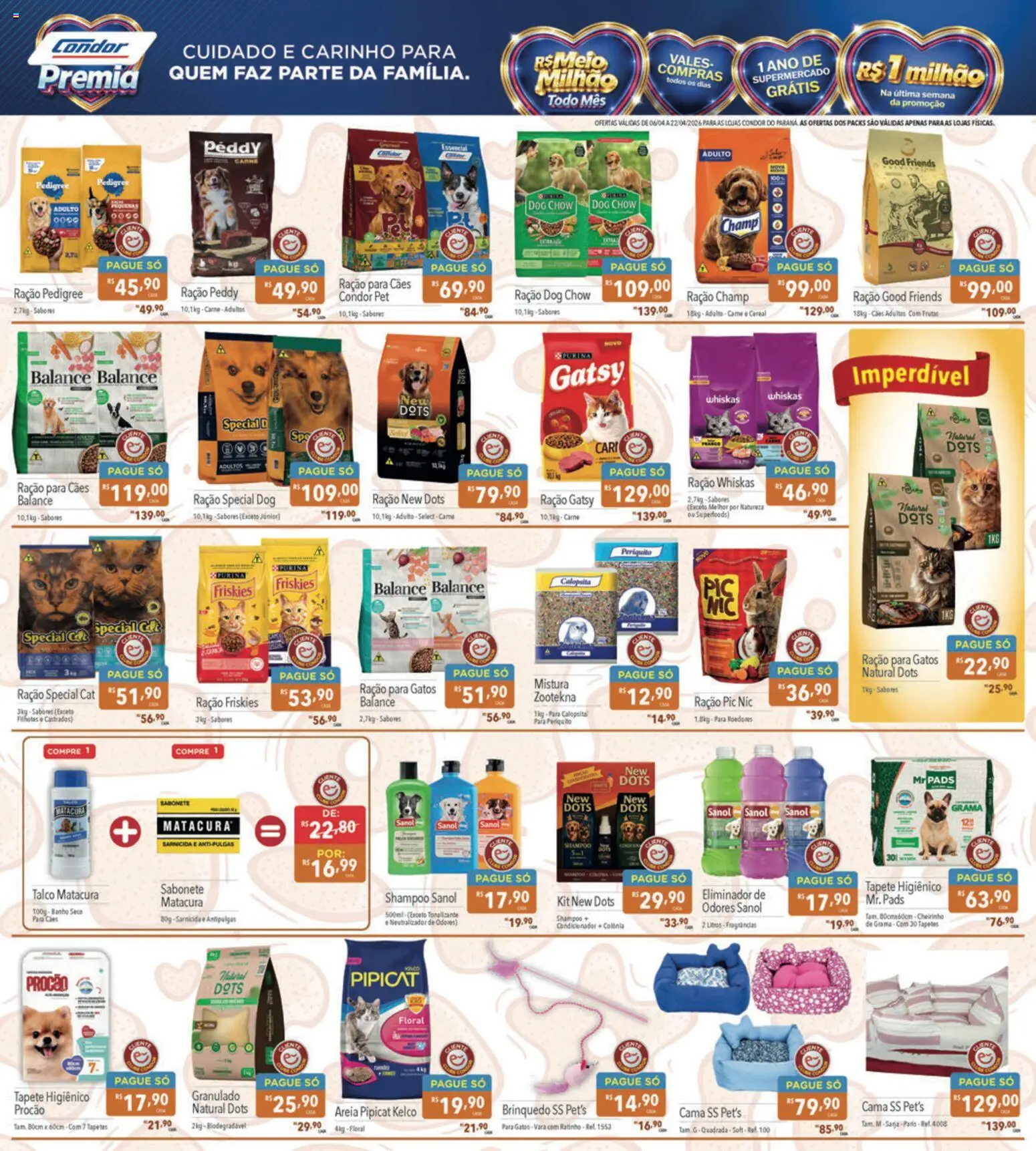 Supermercados Condor Folheto - válido de 06.04.2026 | Página: 28 | Produtos: Shampoo, Talco, Areia, Tapete higiênico