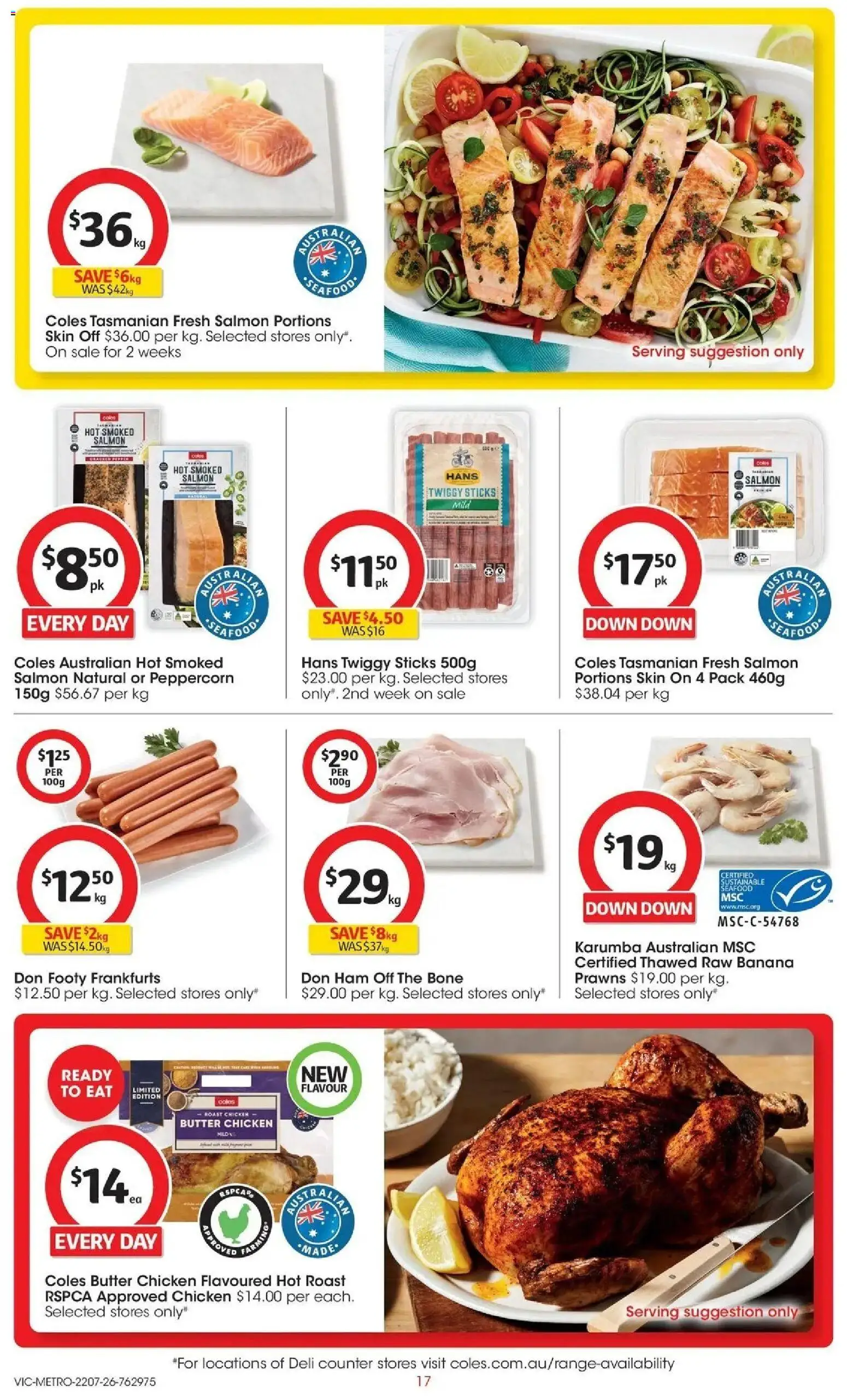 Coles catalogue - valid from 22/07/2026 | Page: 17 | Products: Ham, Meat, Sustainable, Seafood