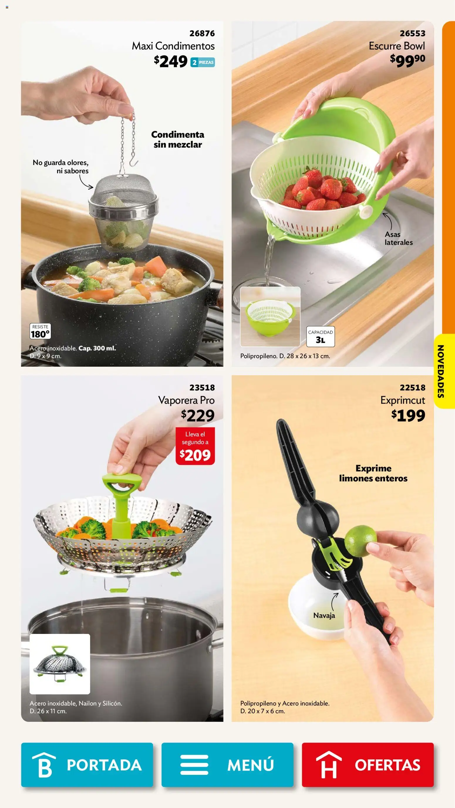 Nuevas ofertas de Betterware válidas en toda la República Mexicana desde el 03/08/2026. ¡Encuentra las mejores ofertas en Betterware campaña 8 2026! | Página: 35 | Productos: Navaja, Limones, Vaporera, Bowl