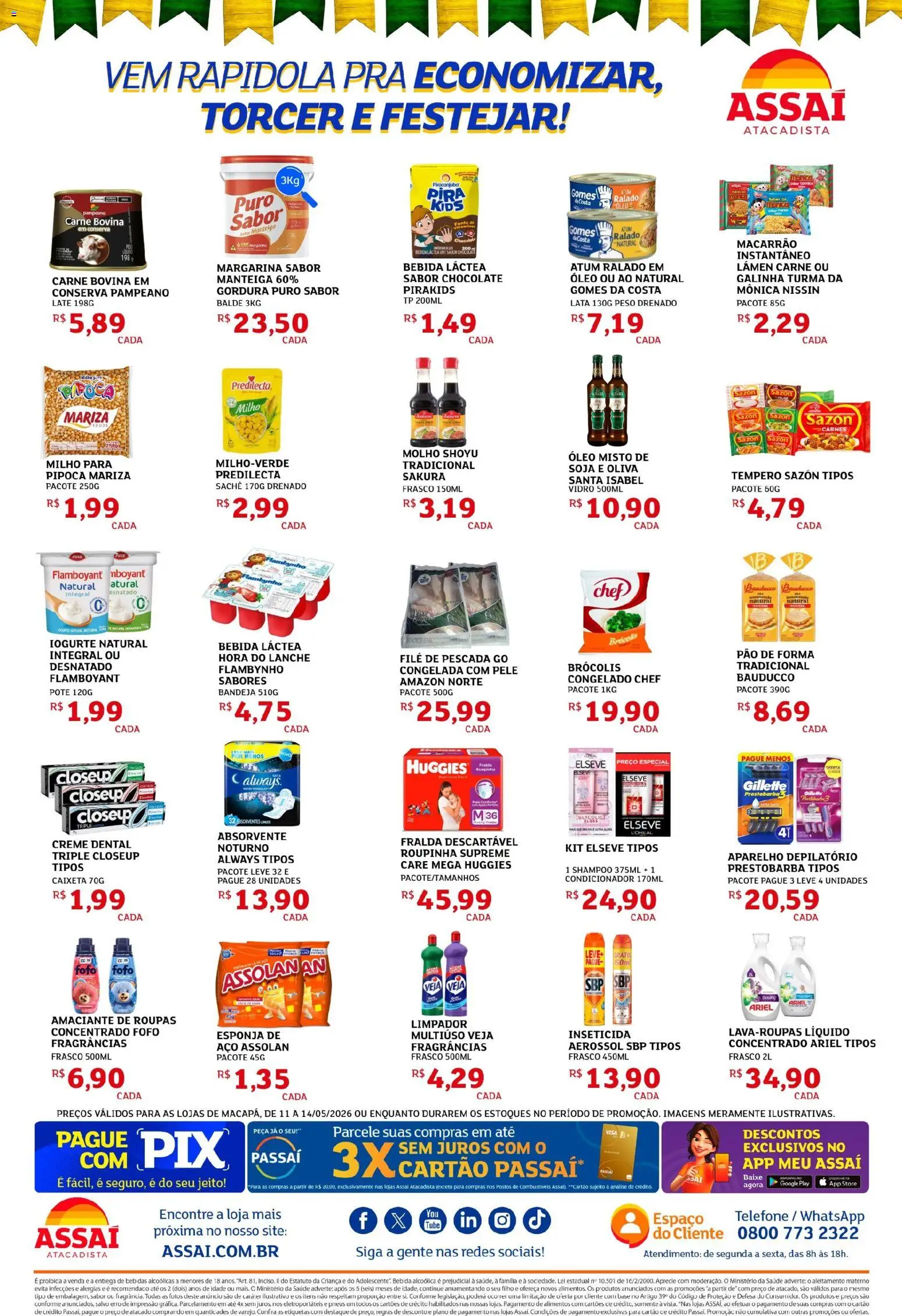 Assaí Atacadista Folheto - válido de 11.05.2026 | Página: 2 | Produtos: Condicionador, Amaciante de roupas, Telefone, Creme dental