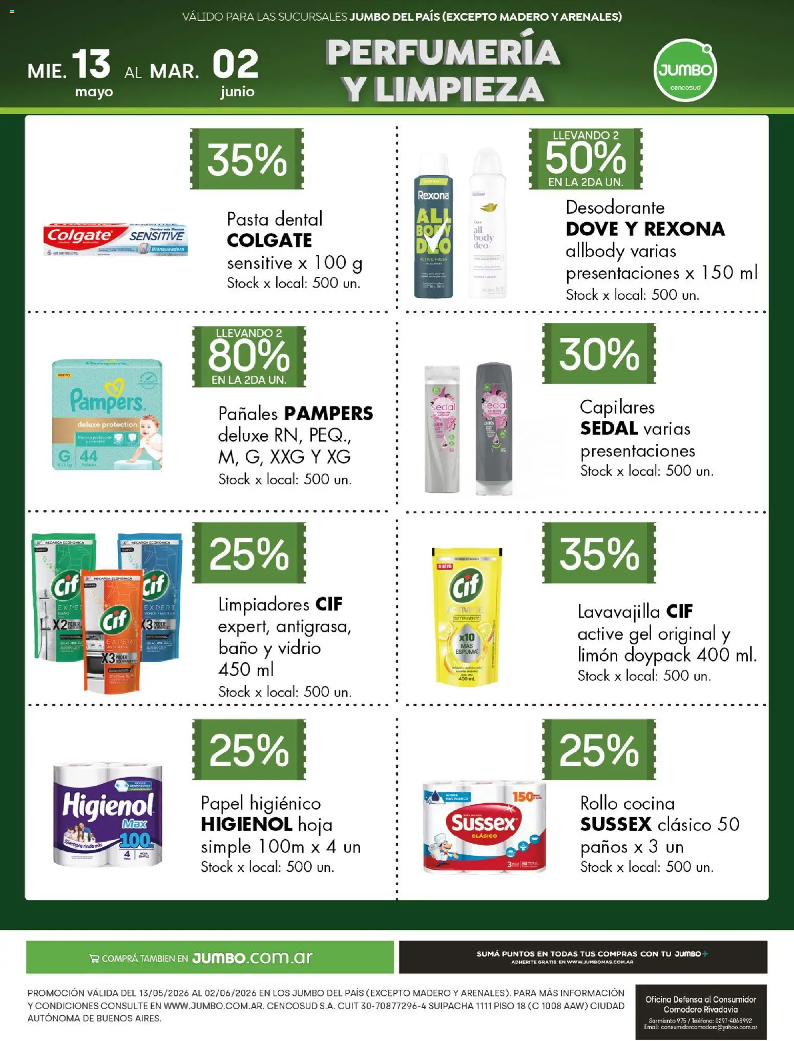 Jumbo - Especial Perfumería y Limpieza │ válido desde el 13.05.2026 | Página: 1 | Productos: Cocina, Baño, Pasta dental, Detergente