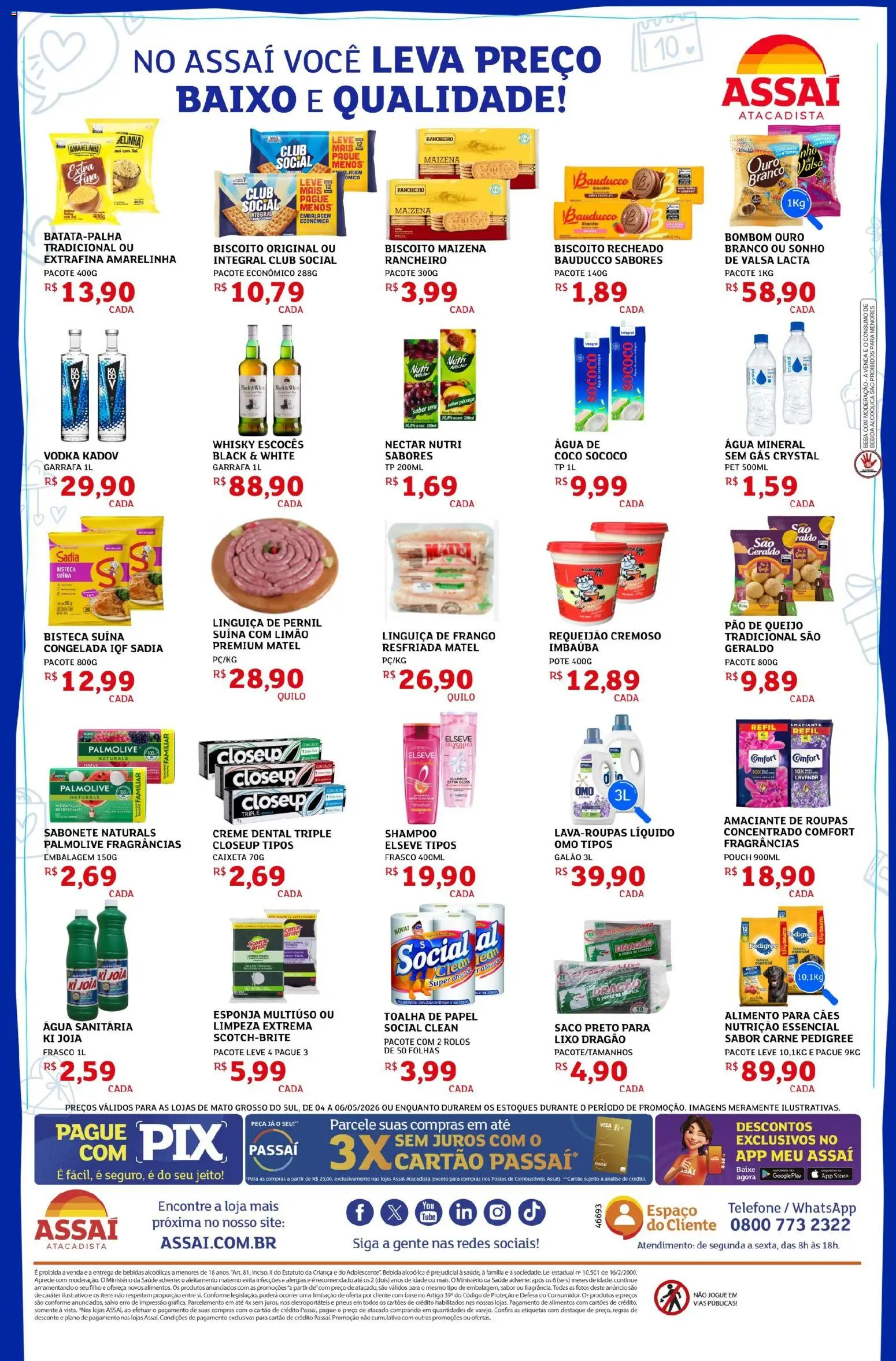 Assaí Atacadista Folheto - válido de 04.05.2026 | Página: 2 | Produtos: Amaciante de roupas, Creme, Bombom, Água sanitária