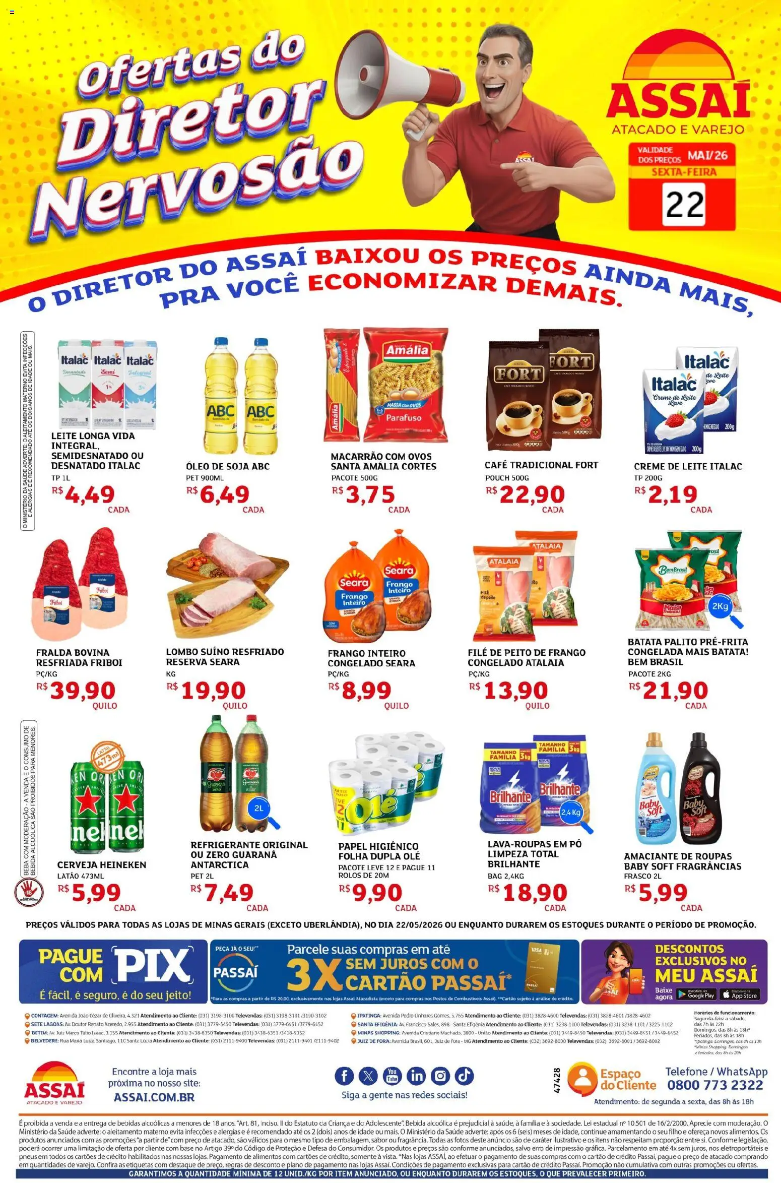 Assaí Atacadista Folheto - válido de 22.05.2026 | Página: 1 | Produtos: Guaraná, Leite, Creme, Bebida