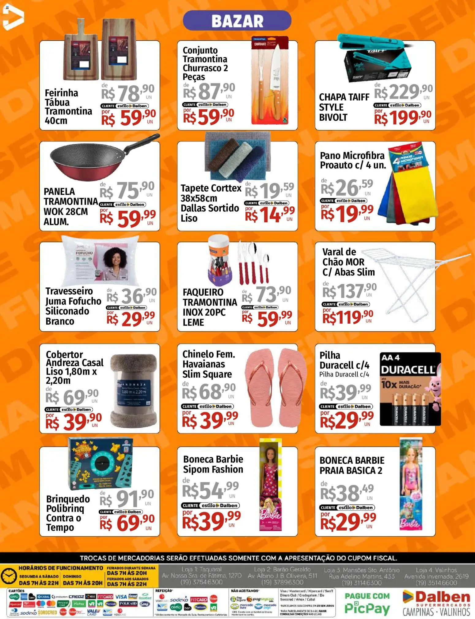 Supermercado Dalben Folheto - válido de 18/09/2026 | Página: 15 | Produtos: Travesseiro, Cobertor, Boneca, Tapete