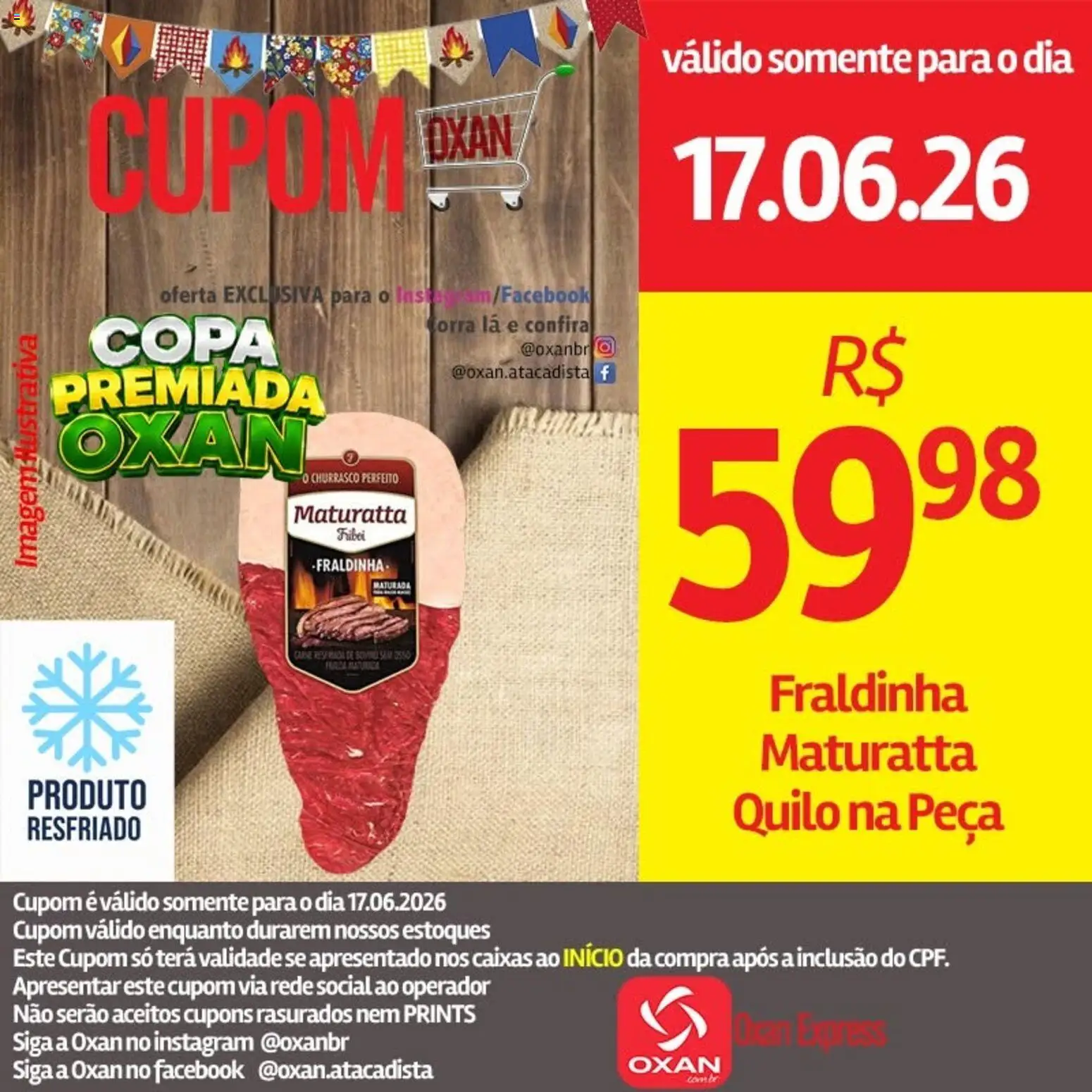 Oxan Atacadista Folheto - válido de 17.06.2026 | Página: 1 | Produtos: Fraldinha, Copa