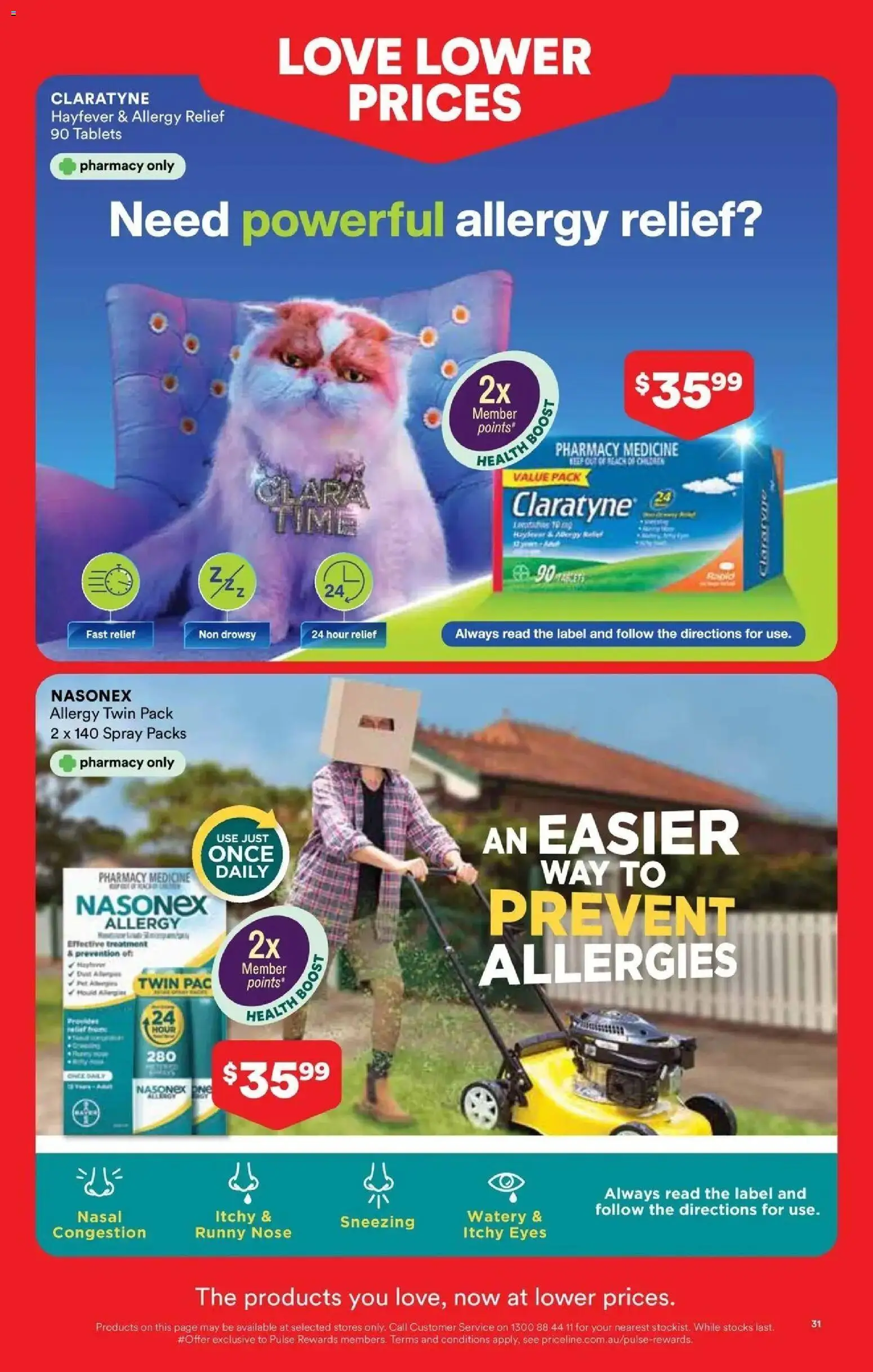 Priceline Pharmacy catalogue - valid from 13/08/2026 | Page: 31 | Products: Runny nose, Treatment, Tablets, Allergy