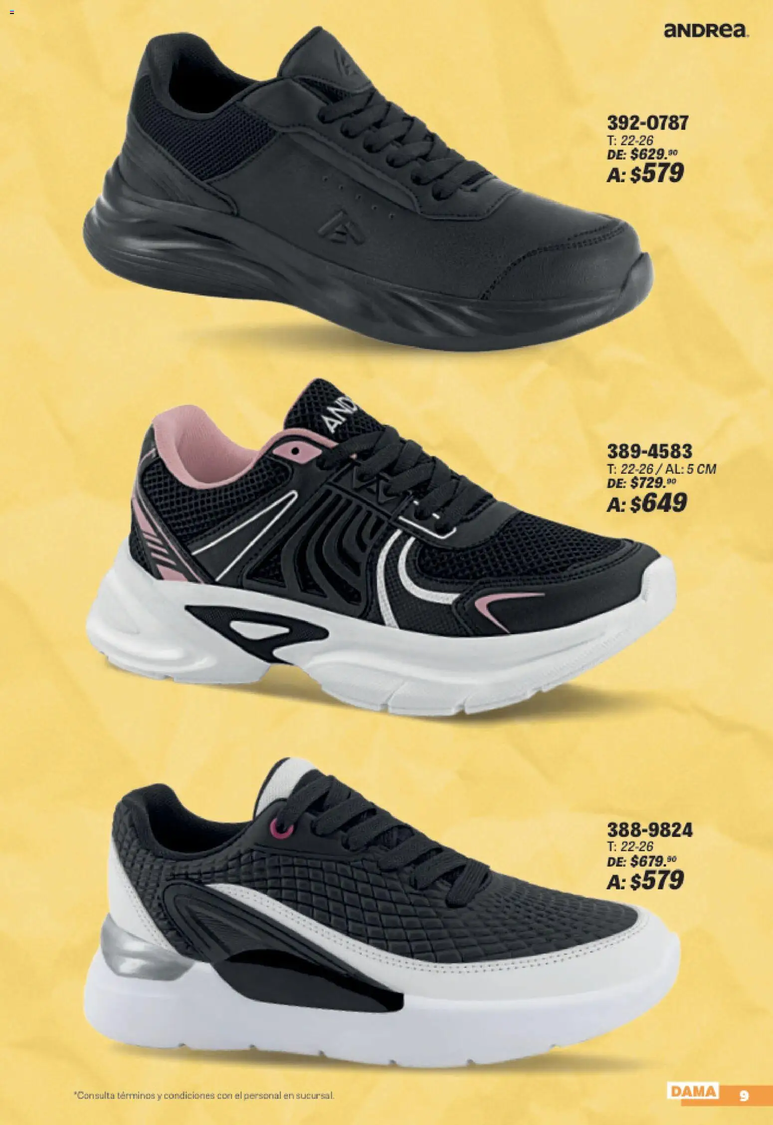 Nuevas ofertas de Andrea válidas en toda la República Mexicana desde el 19/07/2026. ¡Encuentra las mejores ofertas en Andrea catálogo Sports Week! | Página: 9