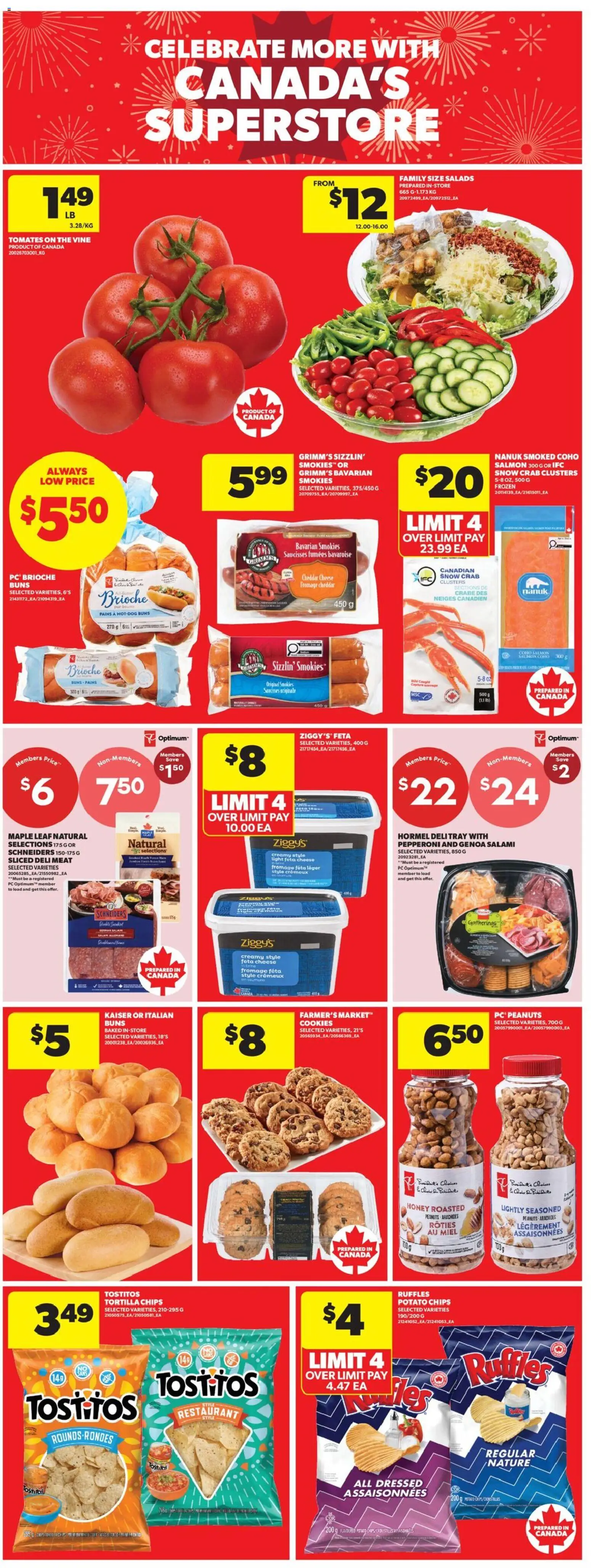 Real Canadian Superstore flyer valid from 18.06.2026 | Page: 11 | Products: Chips, Cookies, PC, Salami