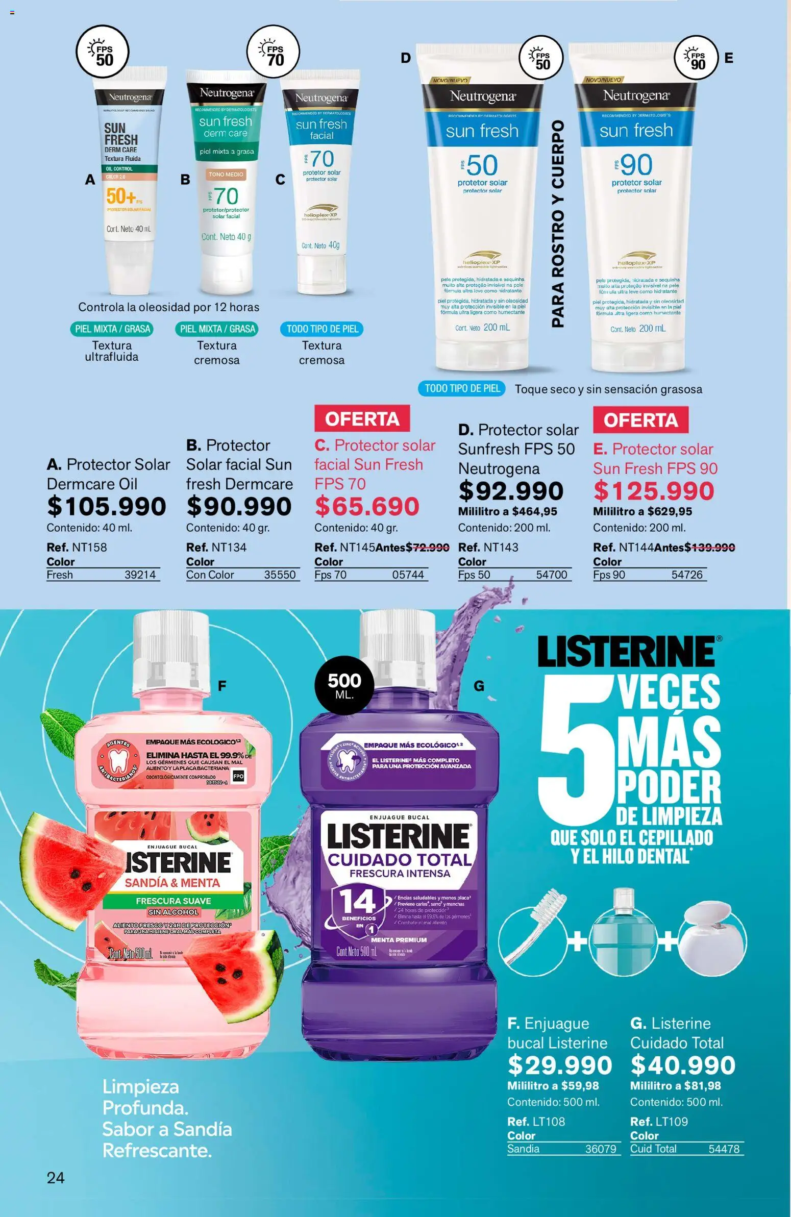 Leonisa revista - valida desde el 15.05.2026 | Página: 24 | Productos: Protector solar, Enjuague bucal, Tintura