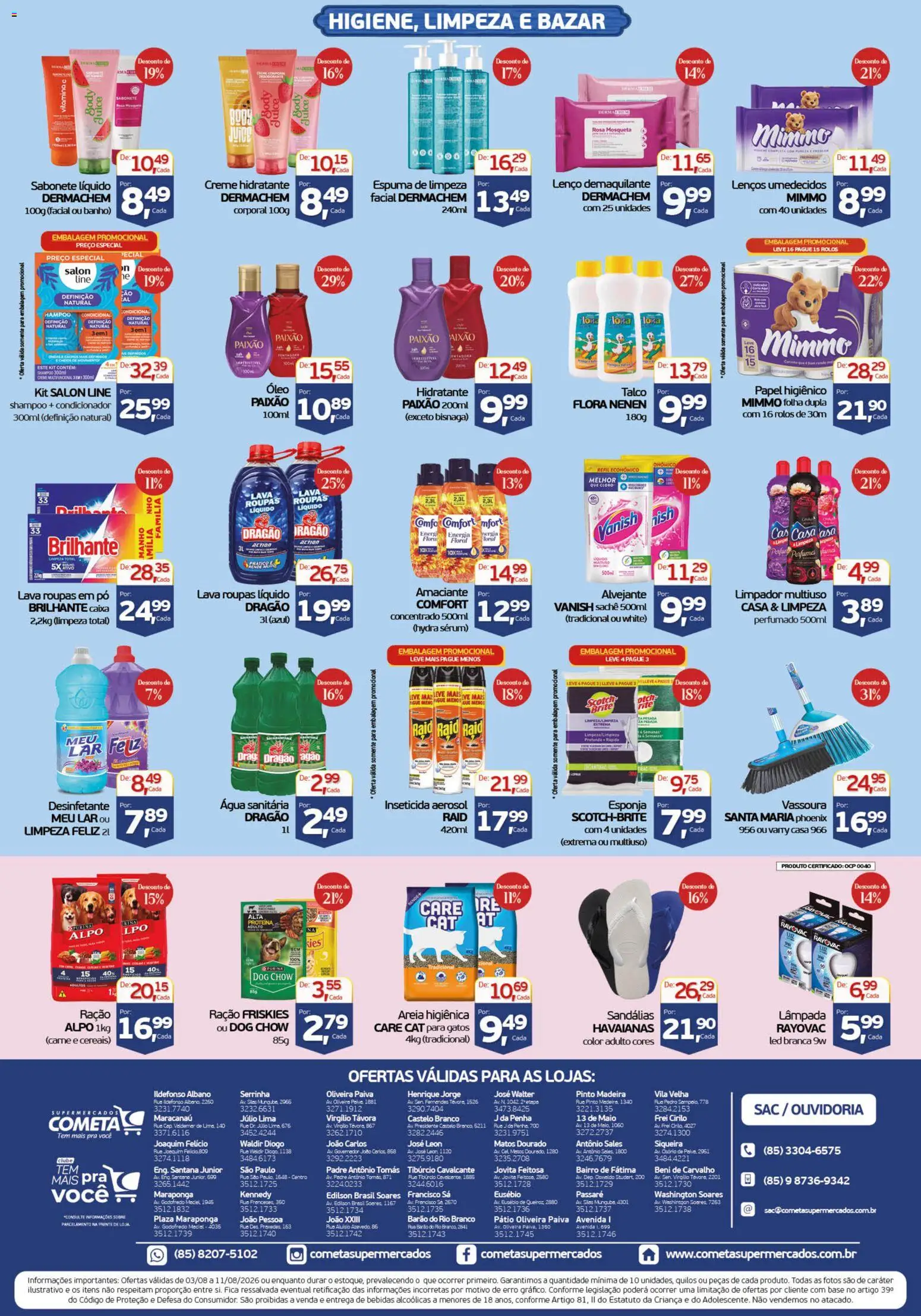 Cometa Supermercados Folheto - válido de 03/08/2026 | Página: 4 | Produtos: Óleo, Demaquilante, Creme, Sabonete