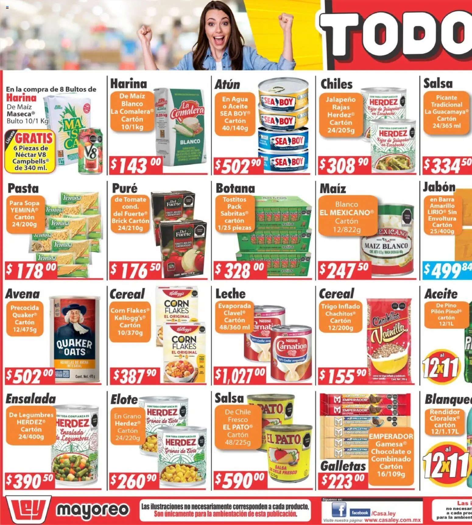 Nuevas ofertas de Casa Ley válidas en toda la República Mexicana desde el 08.06.2026. ¡Encuentra las mejores ofertas en Casa Ley folleto! | Página: 5 | Productos: Avena, Leche, Pasta, Ensalada