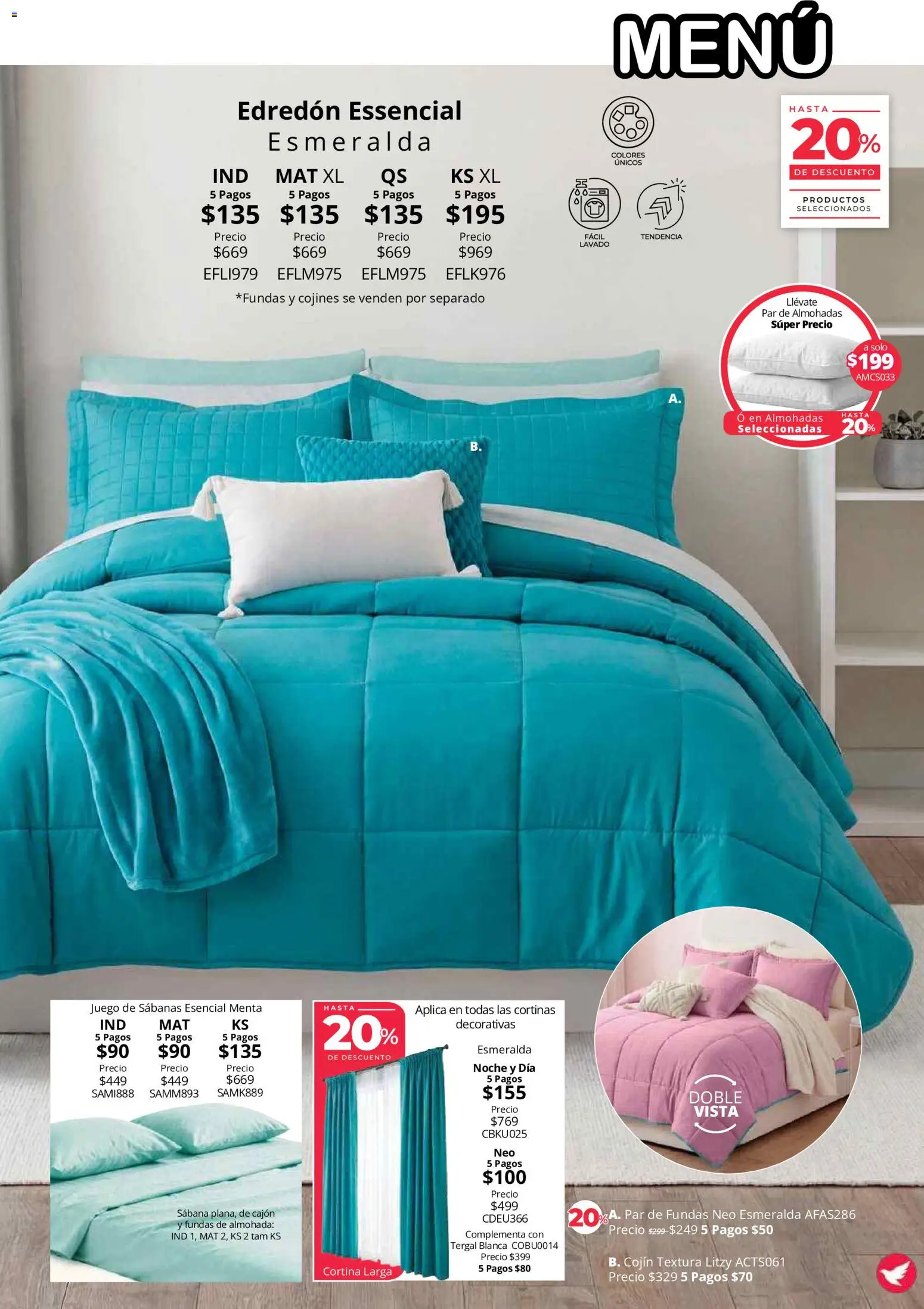 Nuevas ofertas de Colchas Concord válidas en toda la República Mexicana desde el 01/08/2026. ¡Encuentra las mejores ofertas en Colchas Concord catálogo! | Página: 40 | Productos: Juego, Almohada, Sabanas, Cortinas