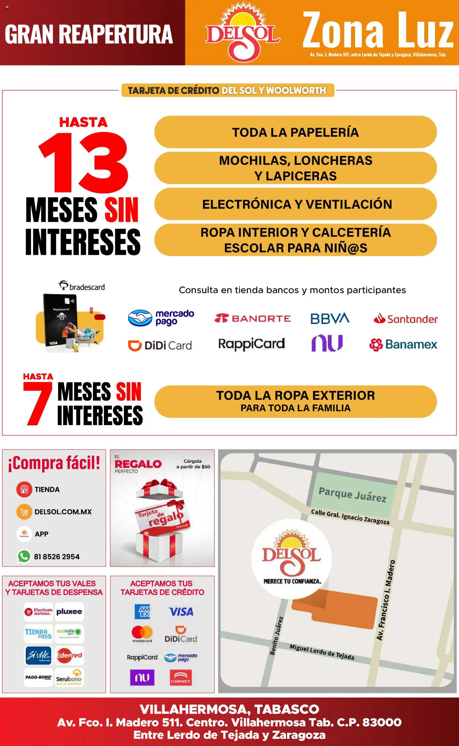 Nuevas ofertas de Del Sol y Woolworth válidas en toda la República Mexicana desde el 14/08/2026. ¡Encuentra las mejores ofertas en Del Sol y Woolworth katalog 4 Días de Grandes Promociones! | Página: 31 | Productos: Ropa, Ropa interior, Despensa