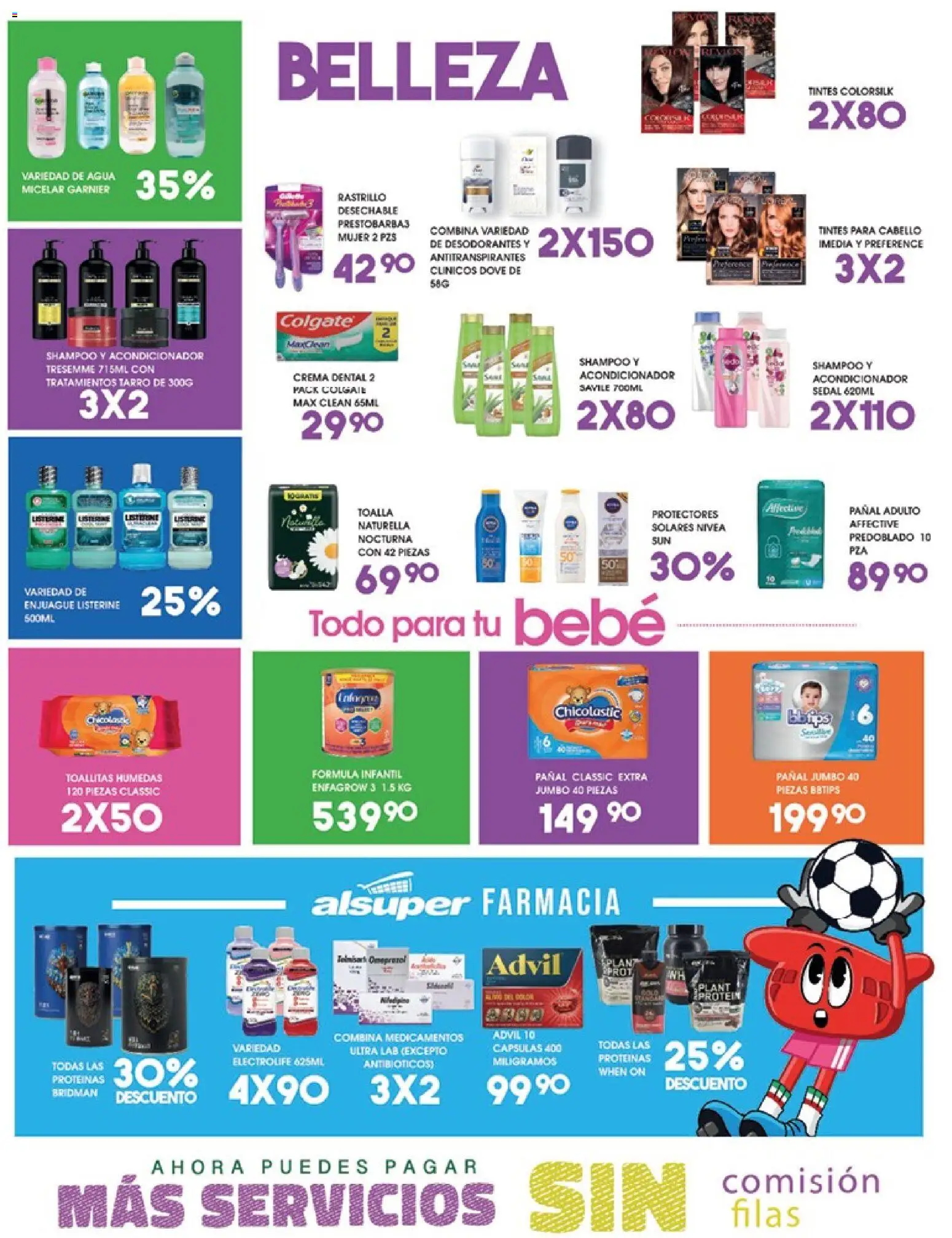 Nuevas ofertas de Alsuper válidas en toda la República Mexicana desde el 14/07/2026. ¡Encuentra las mejores ofertas en Alsuper folleto! | Página: 4 | Productos: Agua, Toallitas húmedas, Acondicionador, Agua micelar