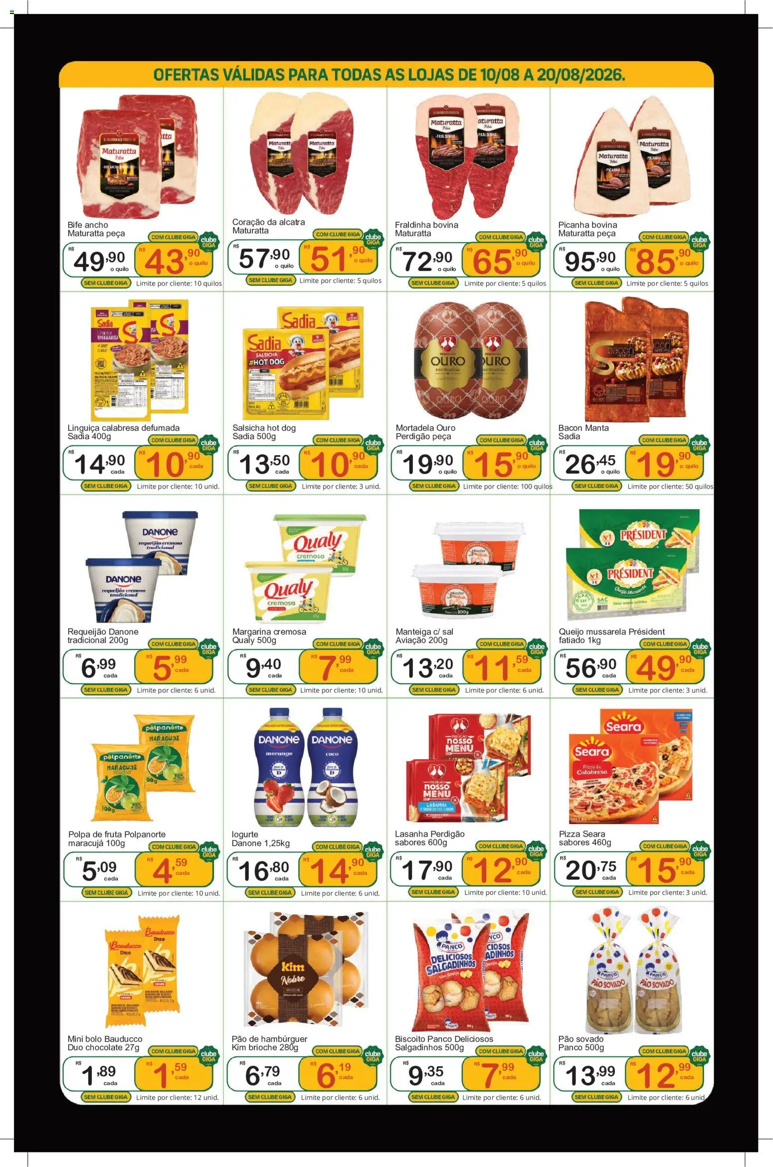 GIGA Atacado Folheto - válido de 10/08/2026 | Página: 2 | Produtos: Biscoito, Picanha, Mortadela, Mussarela