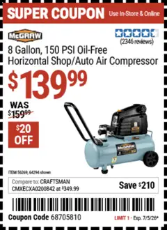 Preview of Harbor Freight weekly ads valid from 06/22/2026 | Page: 9 | Products: Compressor