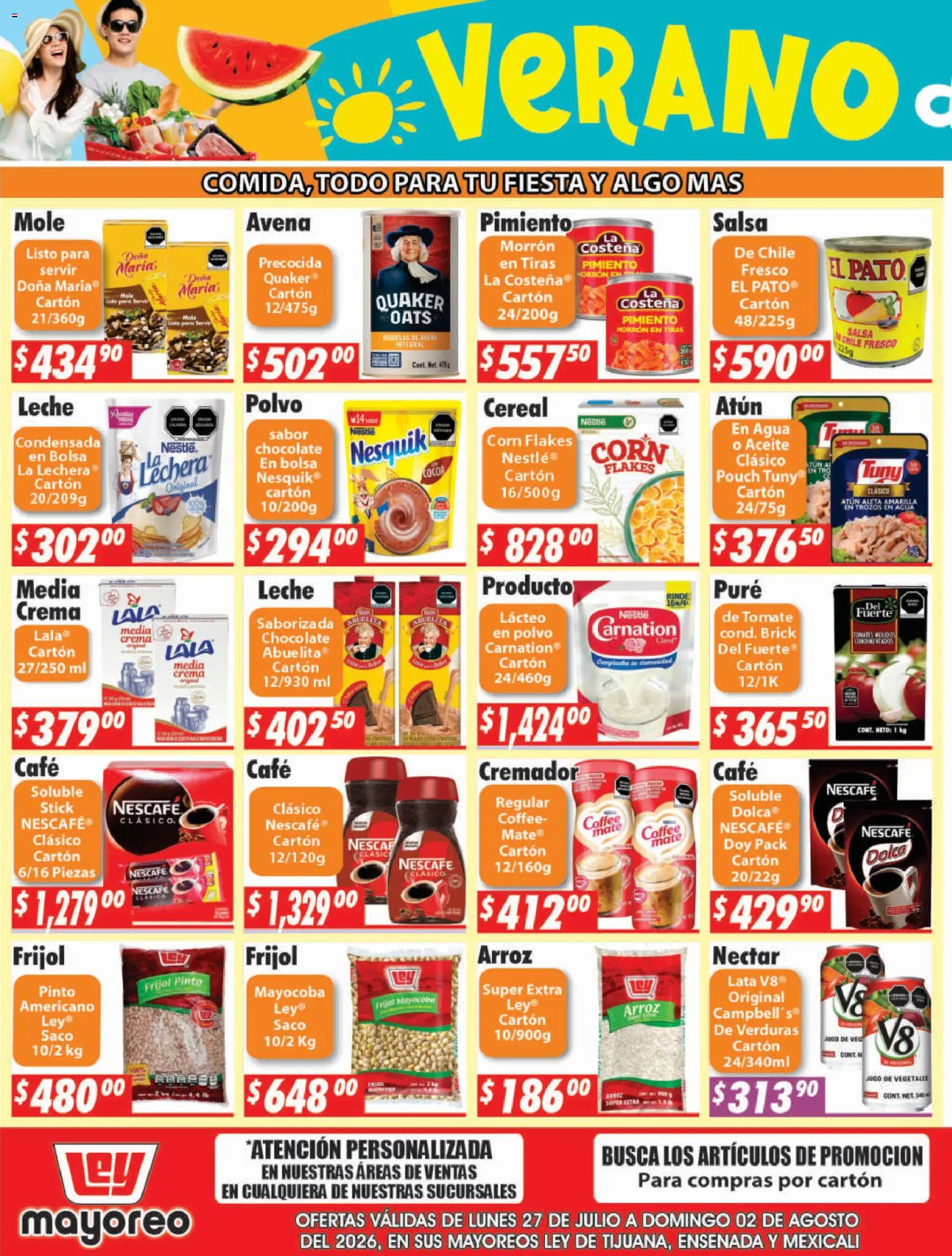 Nuevas ofertas de Casa Ley válidas en toda la República Mexicana desde el 27/07/2026. ¡Encuentra las mejores ofertas en Casa Ley folleto Frontera! | Página: 3 | Productos: Bolsa, Pimiento, Arroz, Polvo