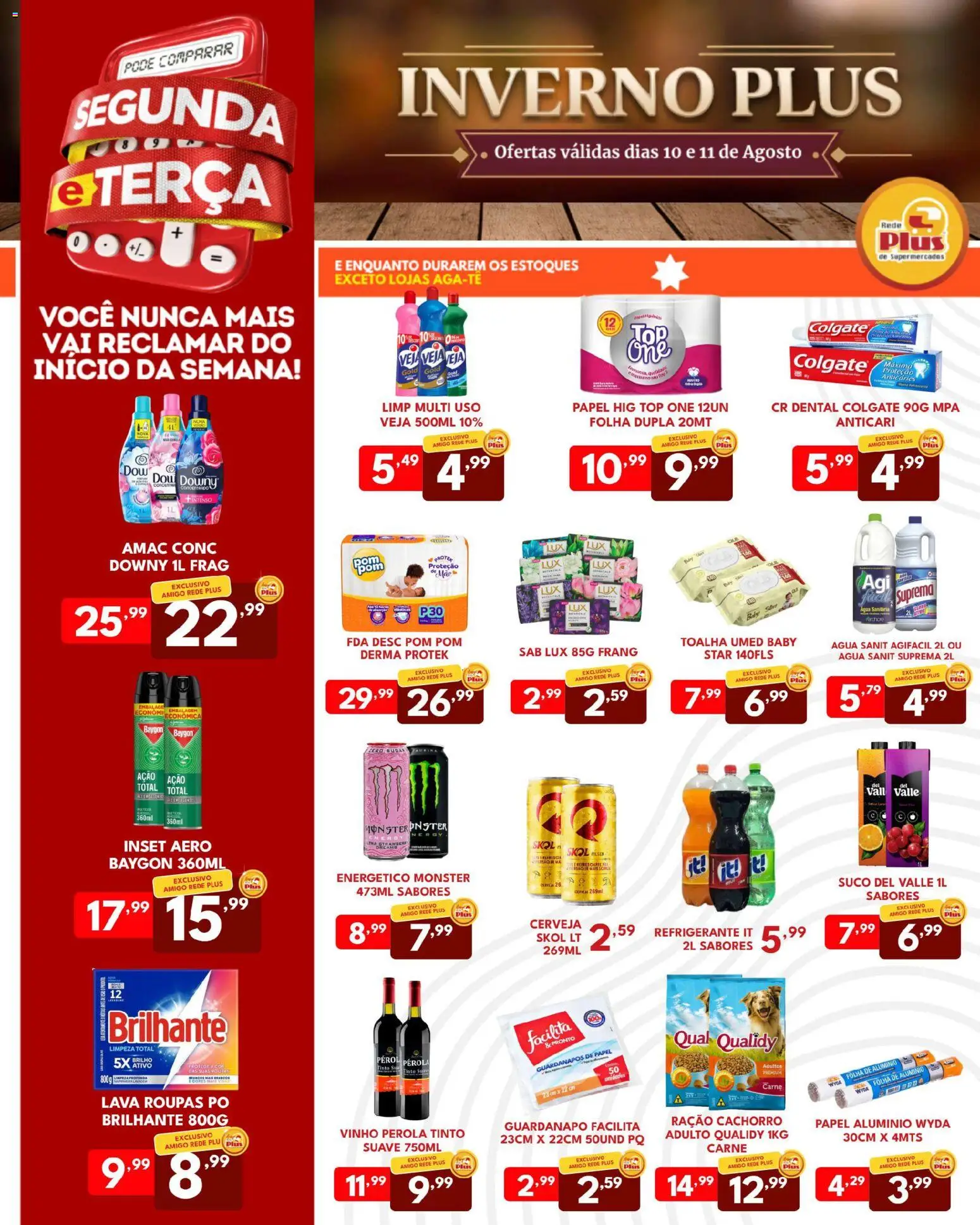 Rede Plus Supermercados Folheto - válido de 10/08/2026 | Página: 2 | Produtos: Pó, Papel alumínio, Cerveja, Ração