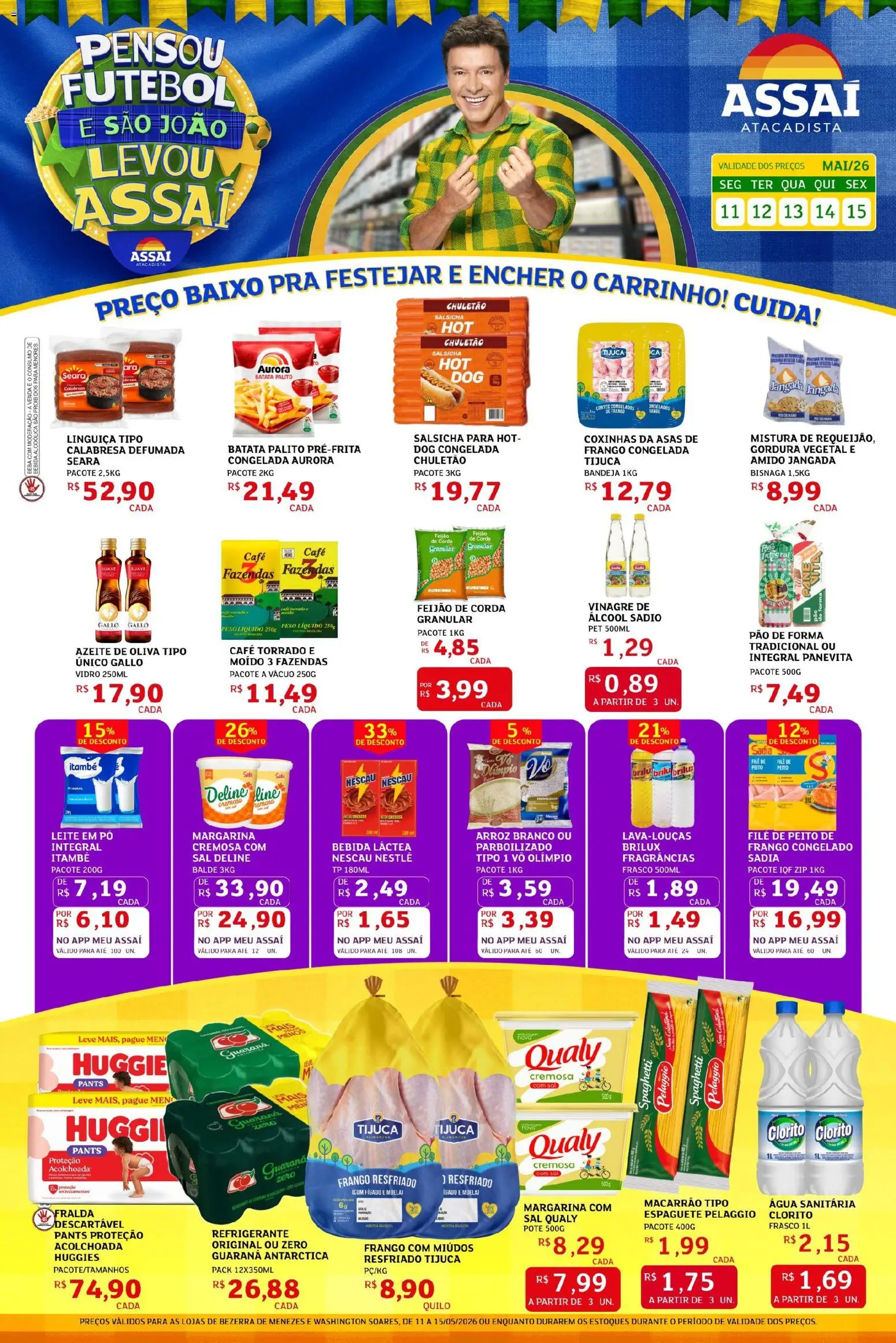 Assaí Atacadista Folheto - válido de 11.05.2026 | Página: 1 | Produtos: Espaguete, Guaraná, Pão de forma, Refrigerante