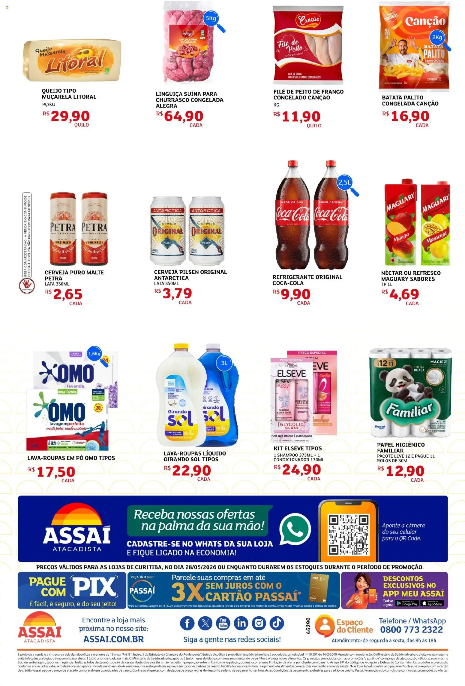 Assaí Atacadista Folheto - válido de 28.05.2026 | Página: 2 | Produtos: Linguiça, Cerveja, Pneus, Peito de frango