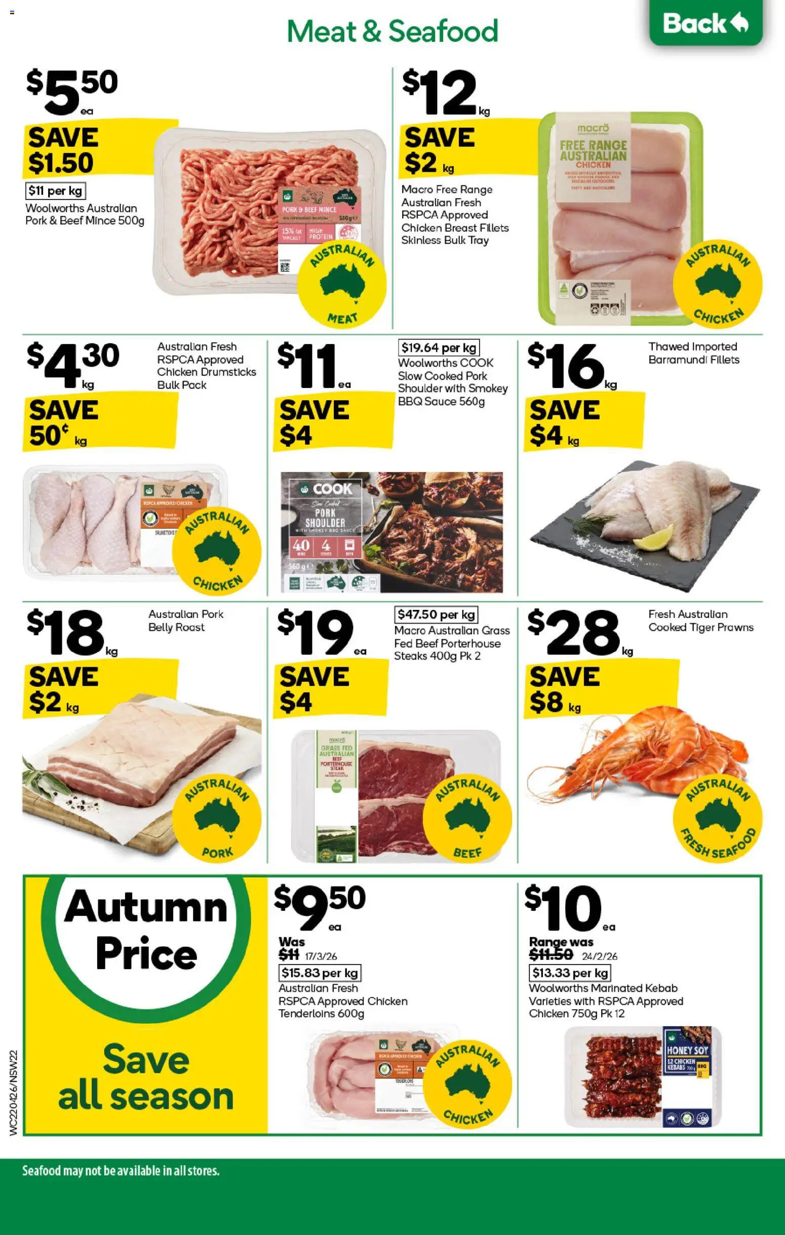 Woolworths catalogue - valid from 22.04.2026 | Page: 22 | Products: Honey, Chicken, Beef, Seafood