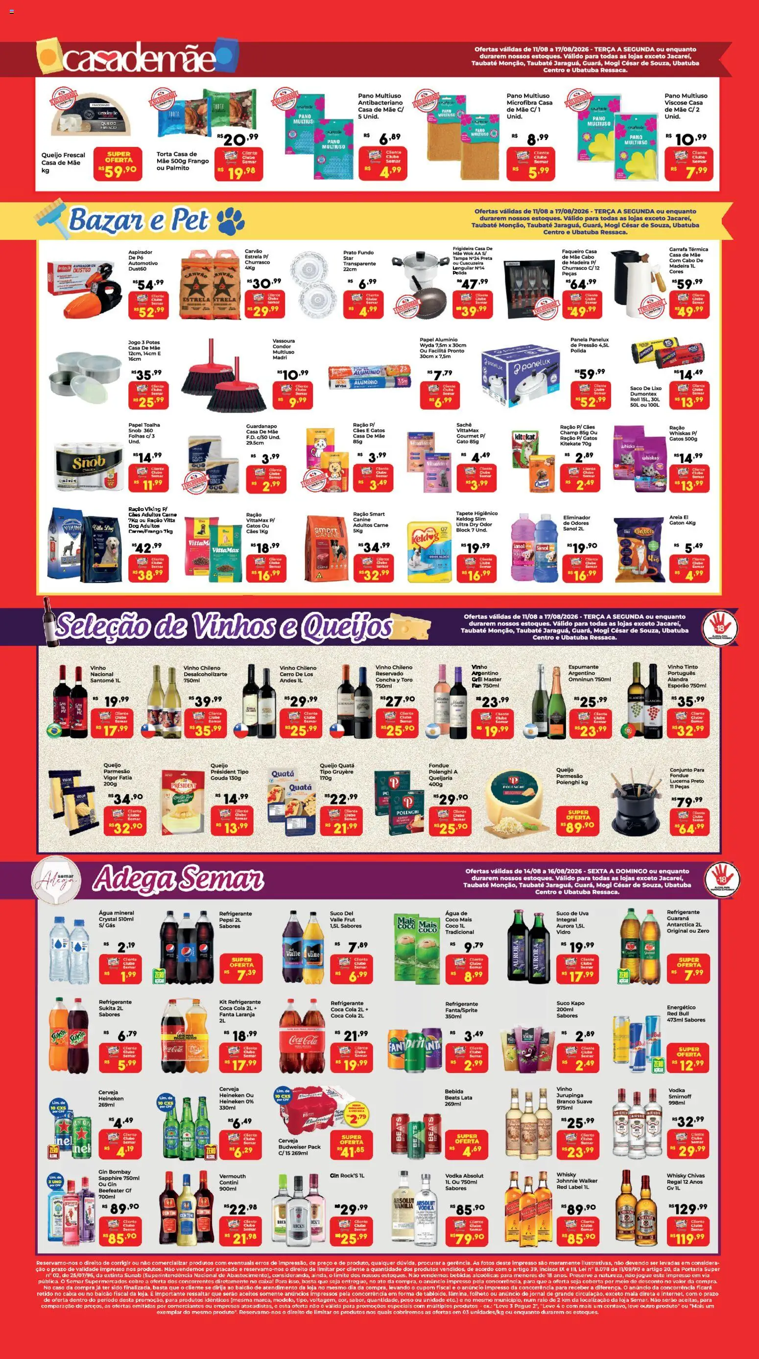 Semar Supermercado Folheto - válido de 11/08/2026 | Página: 4 | Produtos: Papel alumínio, Bebidas, Tapete, Vodka