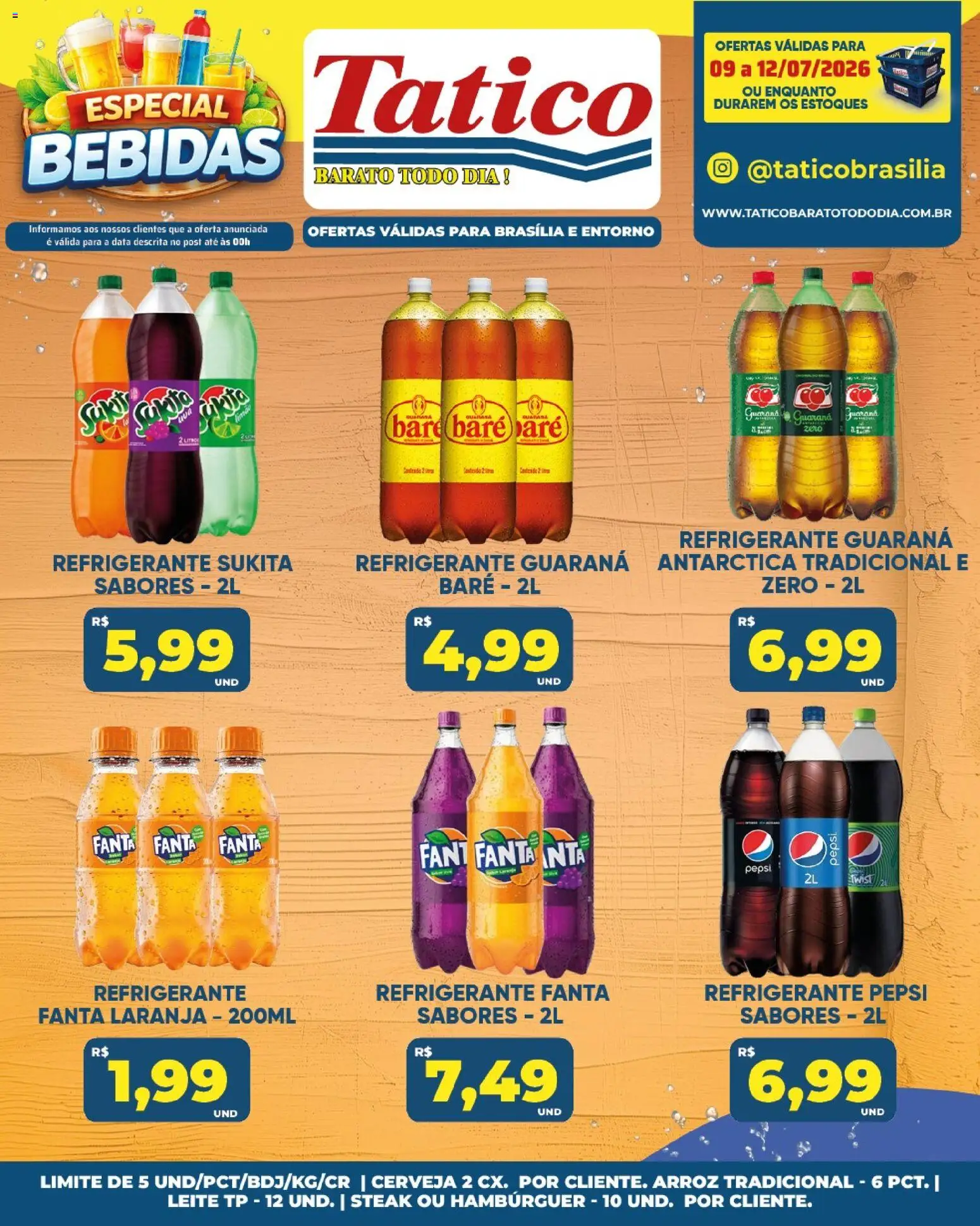 Tatico Folheto - válido de 13/07/2026 | Página: 55 | Produtos: Guaraná, Fanta, Leite, Refrigerante