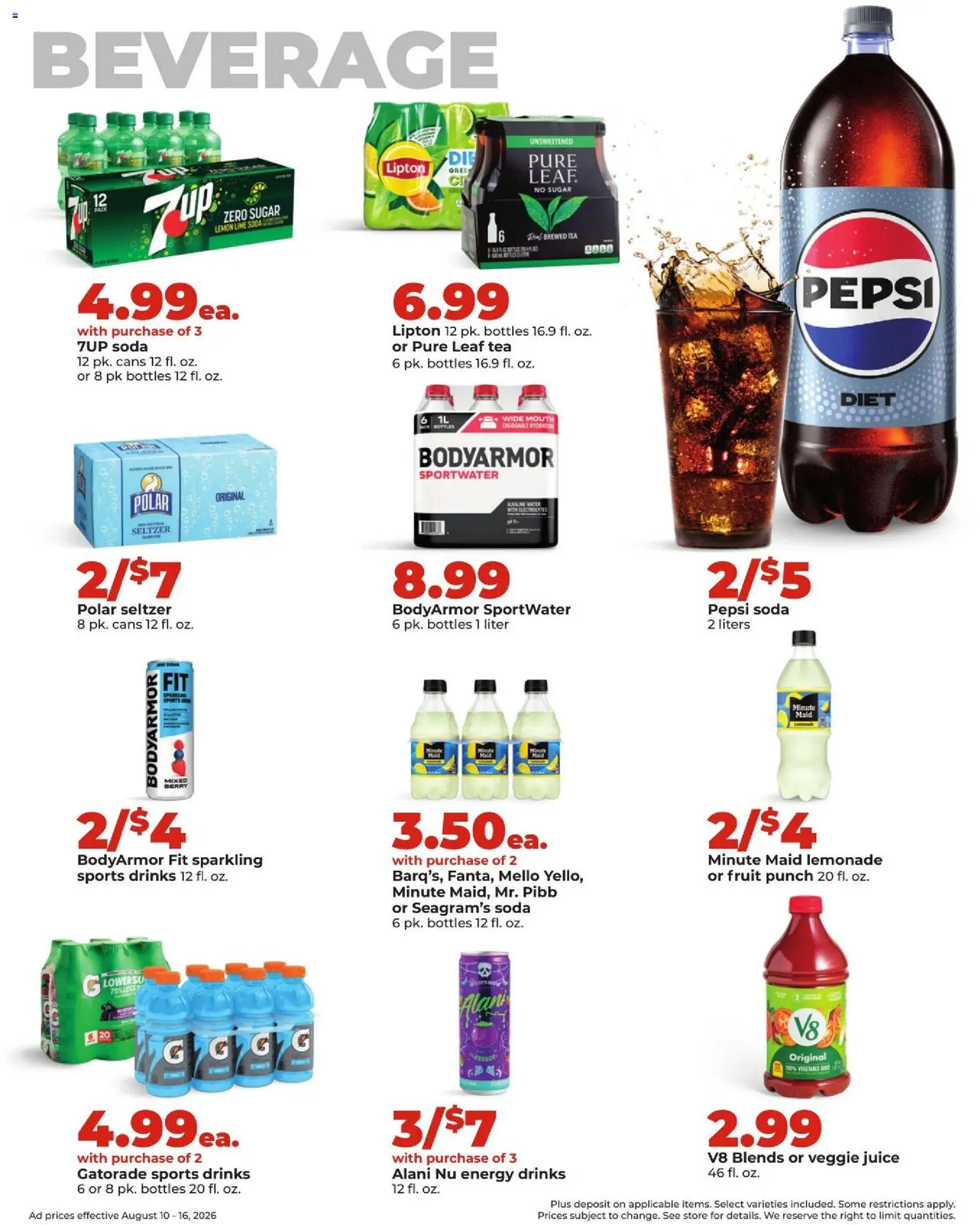 HyVee Weekly Ad - valid from 08/10/2026 | Page: 24 | Products: Tea, Fruit, Sugar, Lemonade