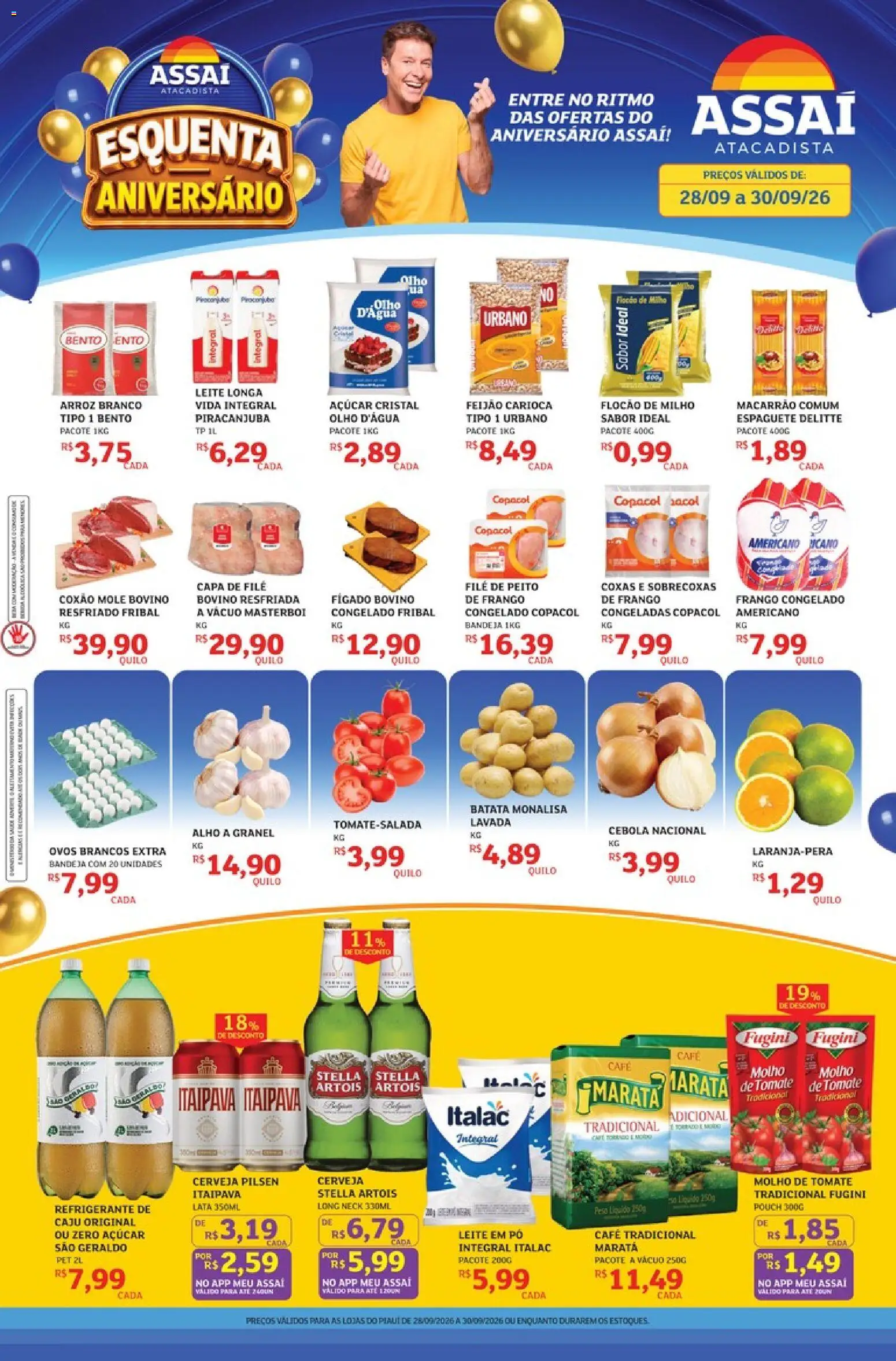 Assaí Atacadista Folheto - válido de 28/09/2026 | Página: 1 | Produtos: Alho, Pó, Cerveja, Fígado