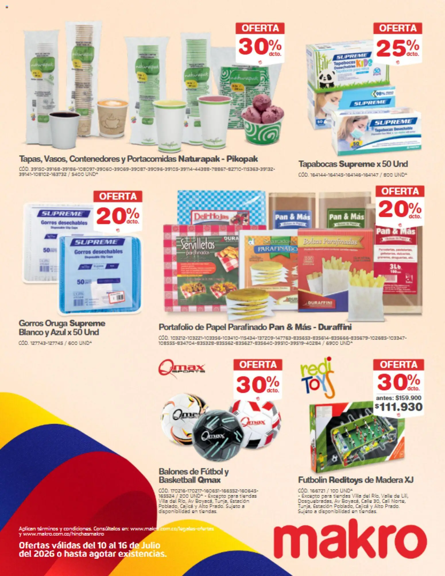 Makro revista - valida desde el 10/07/2026 | Página: 14 | Productos: Servilletas, Tapabocas, Pan