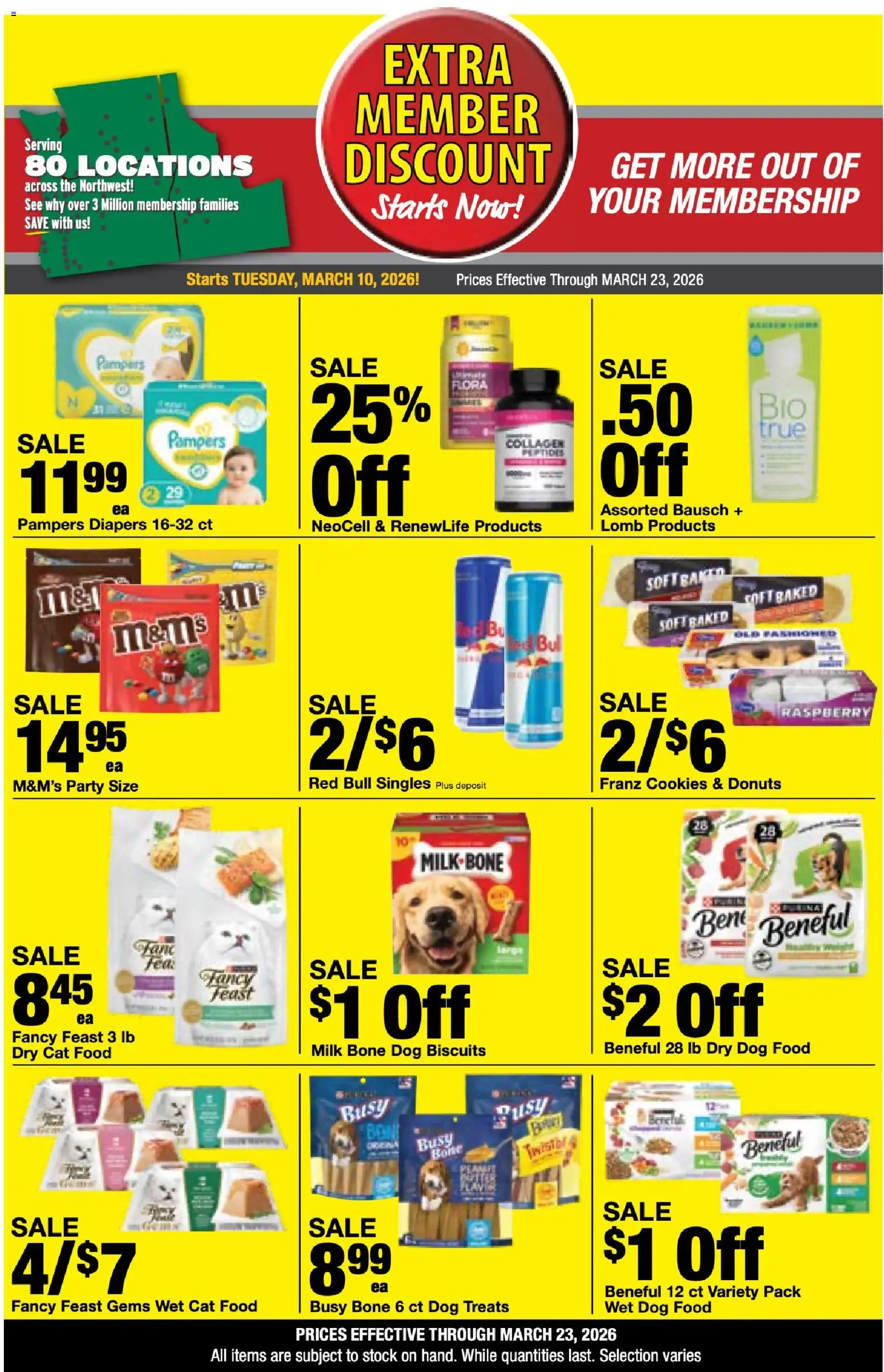 Bi-Mart Extra Membership Discount - valid from 10.03.2026 | Page: 10 | Products: Dog Treats, Dog Food, Cookies, Raspberry