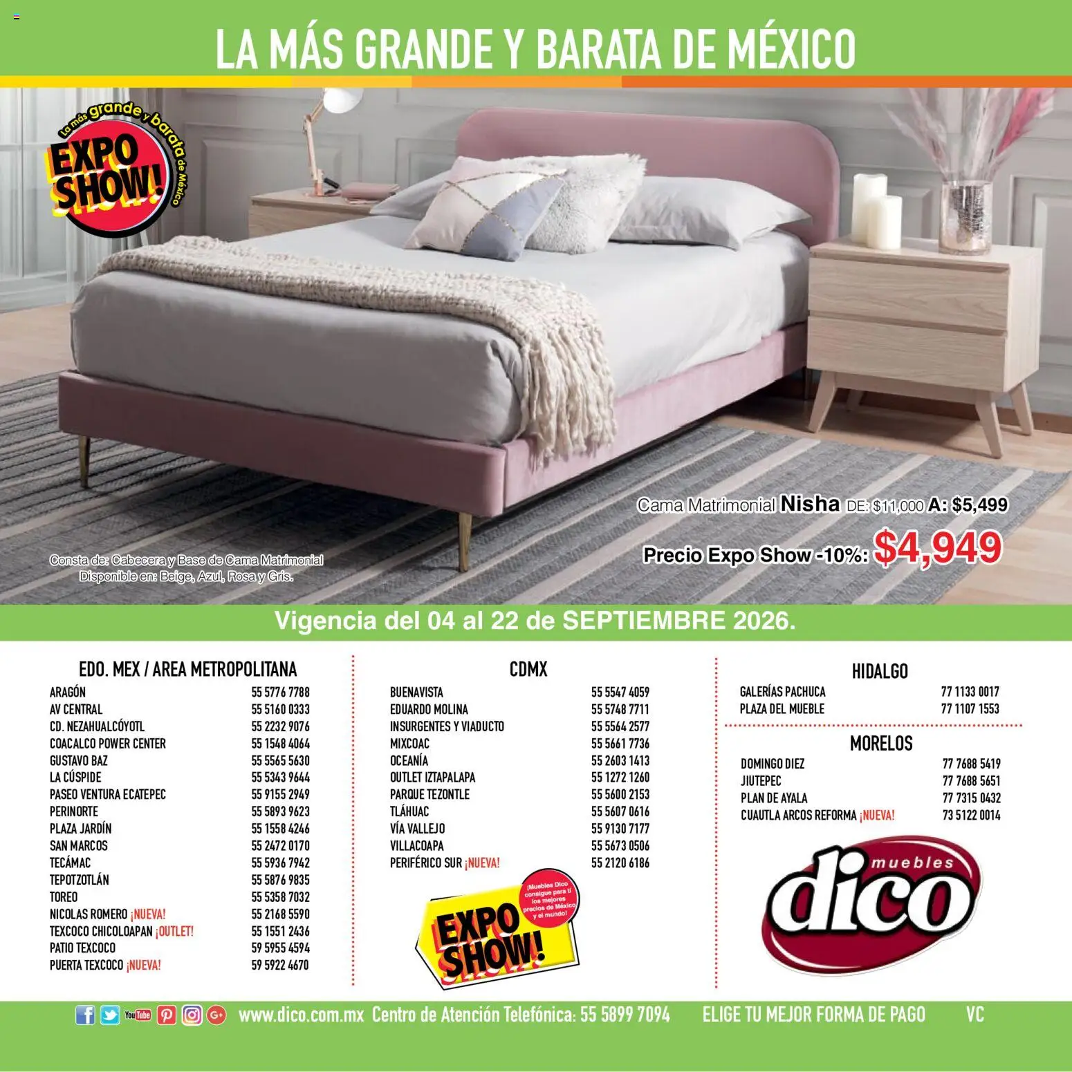 Nuevas ofertas de Muebles Dico válidas en toda la República Mexicana desde el 04/09/2026. ¡Encuentra las mejores ofertas en Muebles Dico catálogo Expo Show! | Página: 36