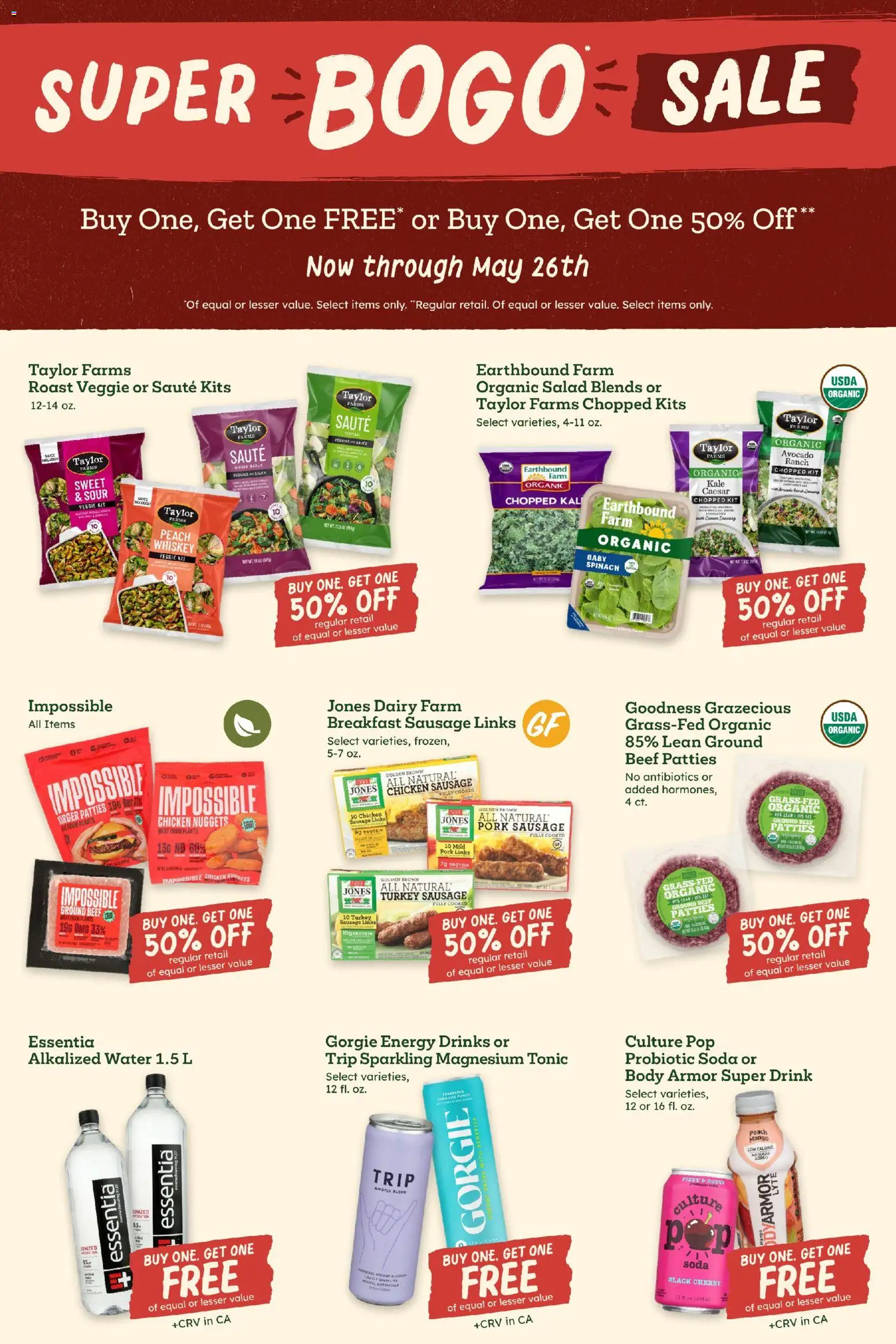 Sprouts Weekly Ad - valid from 20.05.2026 | Page: 5 | Products: Kale, Beef, Salad, Water