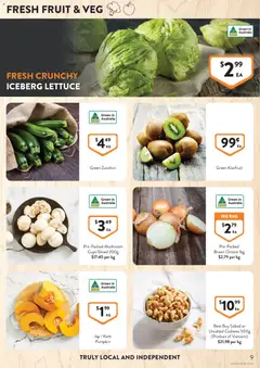 Preview of Foodworks catalogue  - valid from 20.05.2026 | Page: 9 | Products: Kiwifruit, Onions, Zucchini, Bag