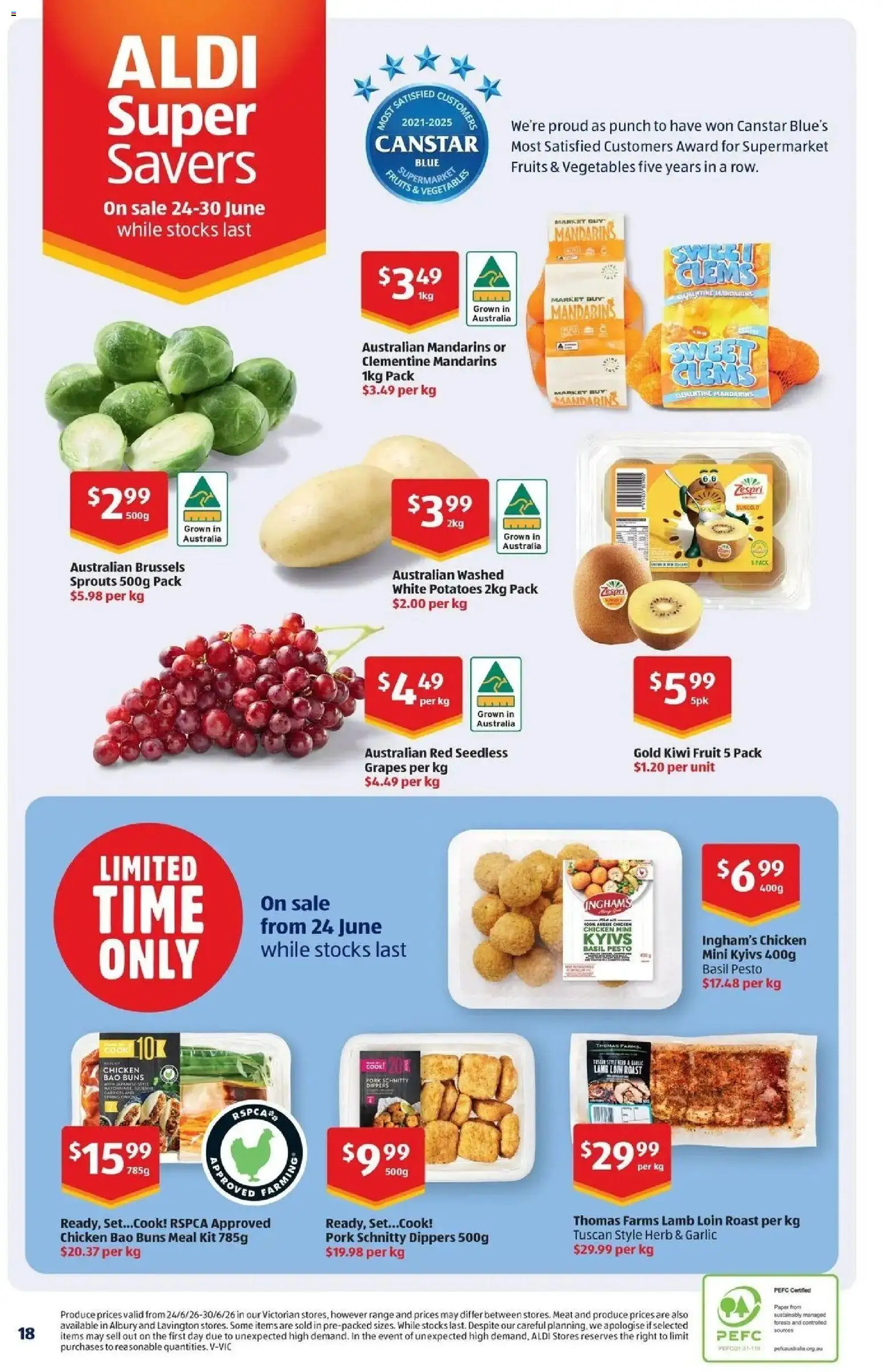 Aldi catalogue - valid from 01/07/2026 | Page: 18 | Products: Lamb, Potatoes, Vegetables, Fruits