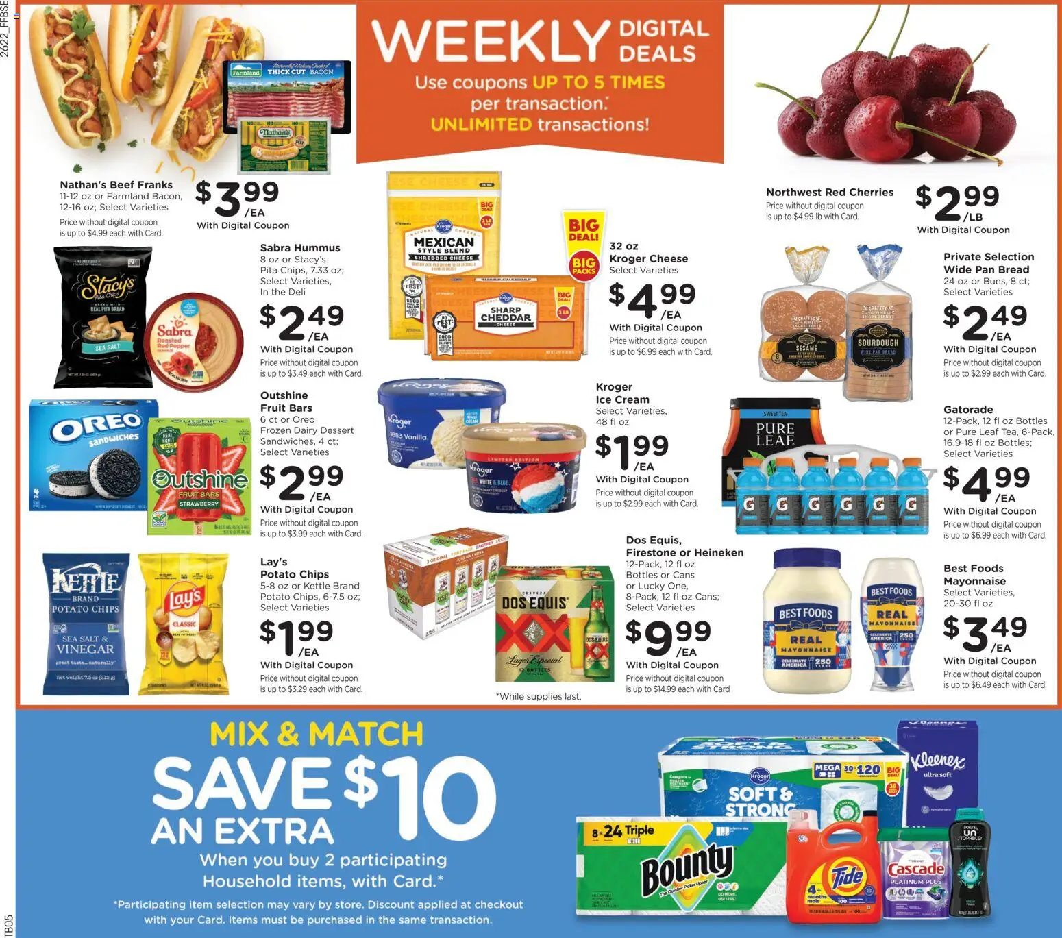 Fry's Food Weekly Ad - valid from 07/01/2026 | Page: 4 | Products: Bread, Beef, Ice cream, Kettle