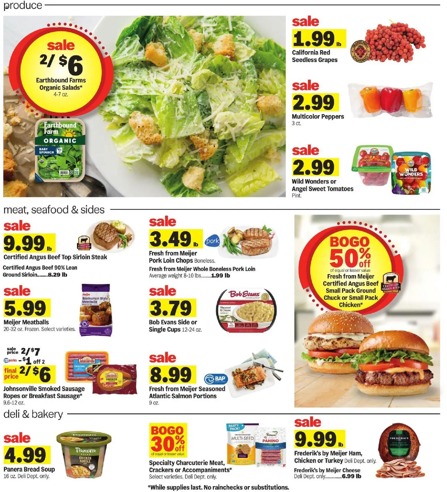 Meijer Weekly Ad - valid from 09/30/2026 | Page: 2 | Products: Crackers, Chicken, Sausage, Seedless grapes