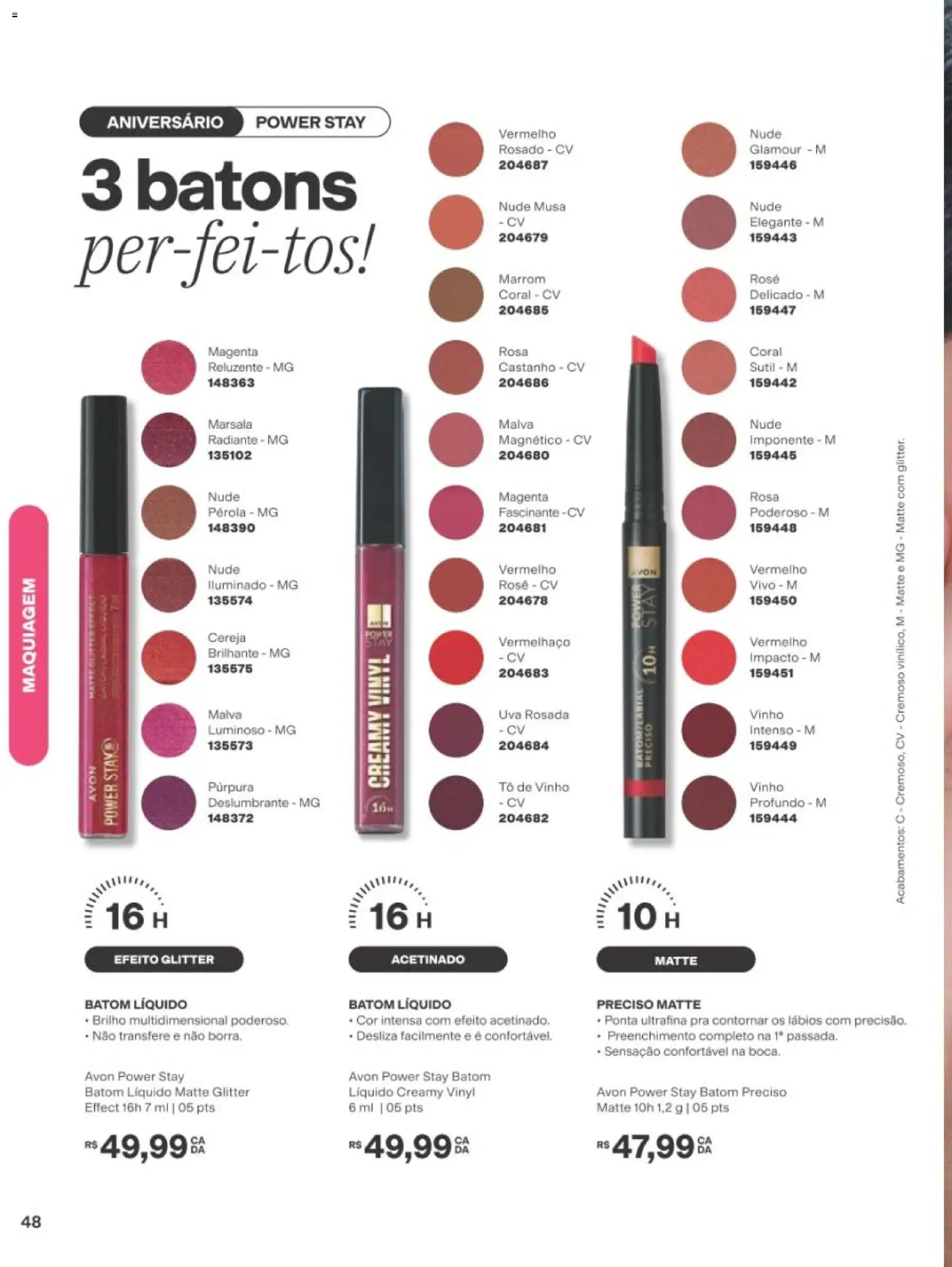 Avon Folheto - válido de 22/06/2026 | Página: 48 | Produtos: Cereja, Maquiagem, Batom, Vinho