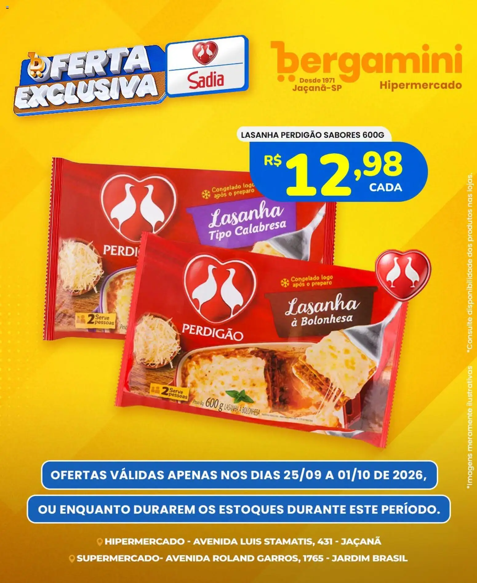 Supermercado Bergamini Folheto - válido de 25/09/2026 | Página: 5 | Produtos: Lasanha