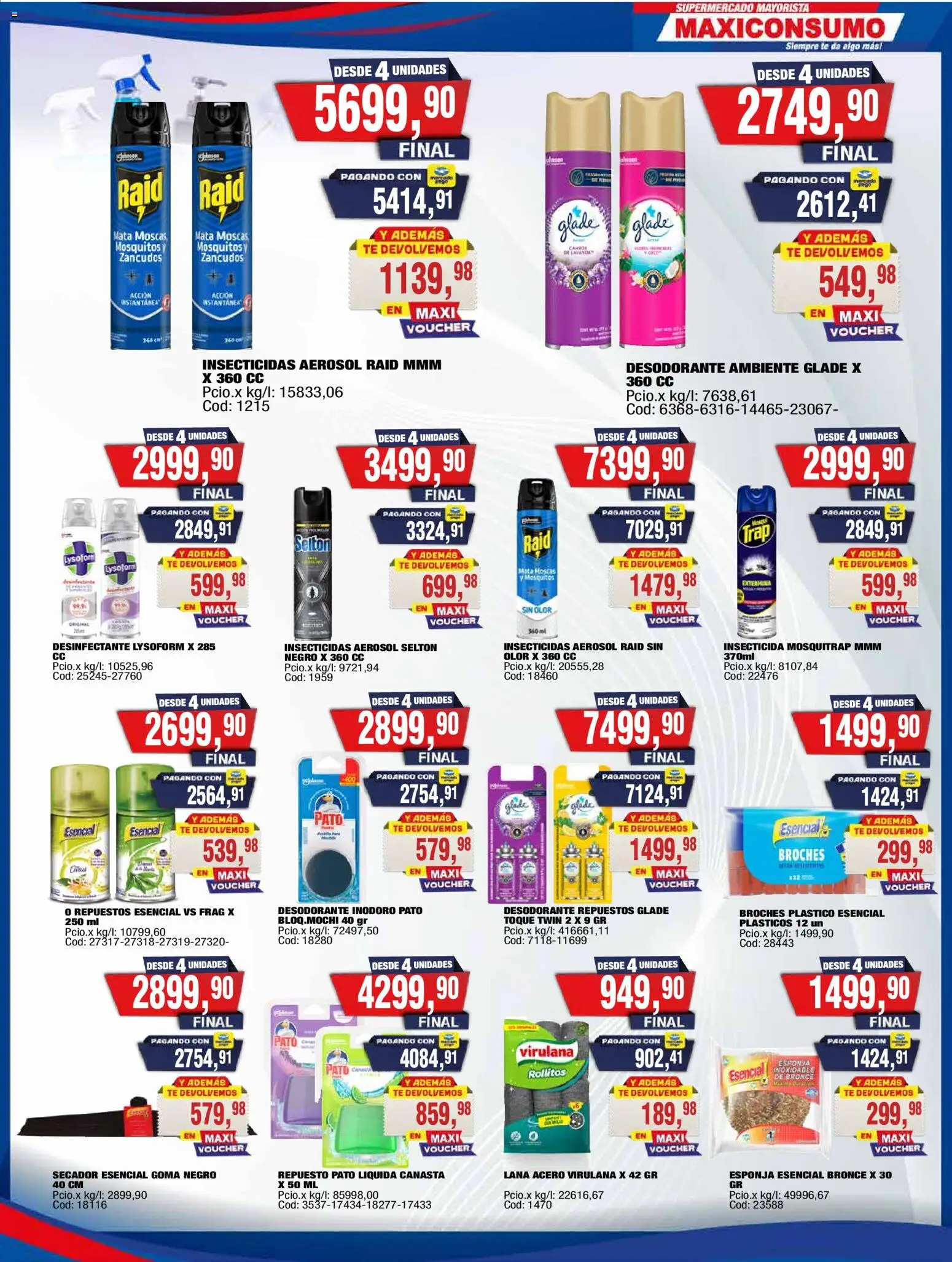 Maxiconsumo - Ofertas Zona 2 │ válido desde el 07/09/2026 | Página: 27 | Productos: Mata moscas, Insecticida, Pato, Esponja