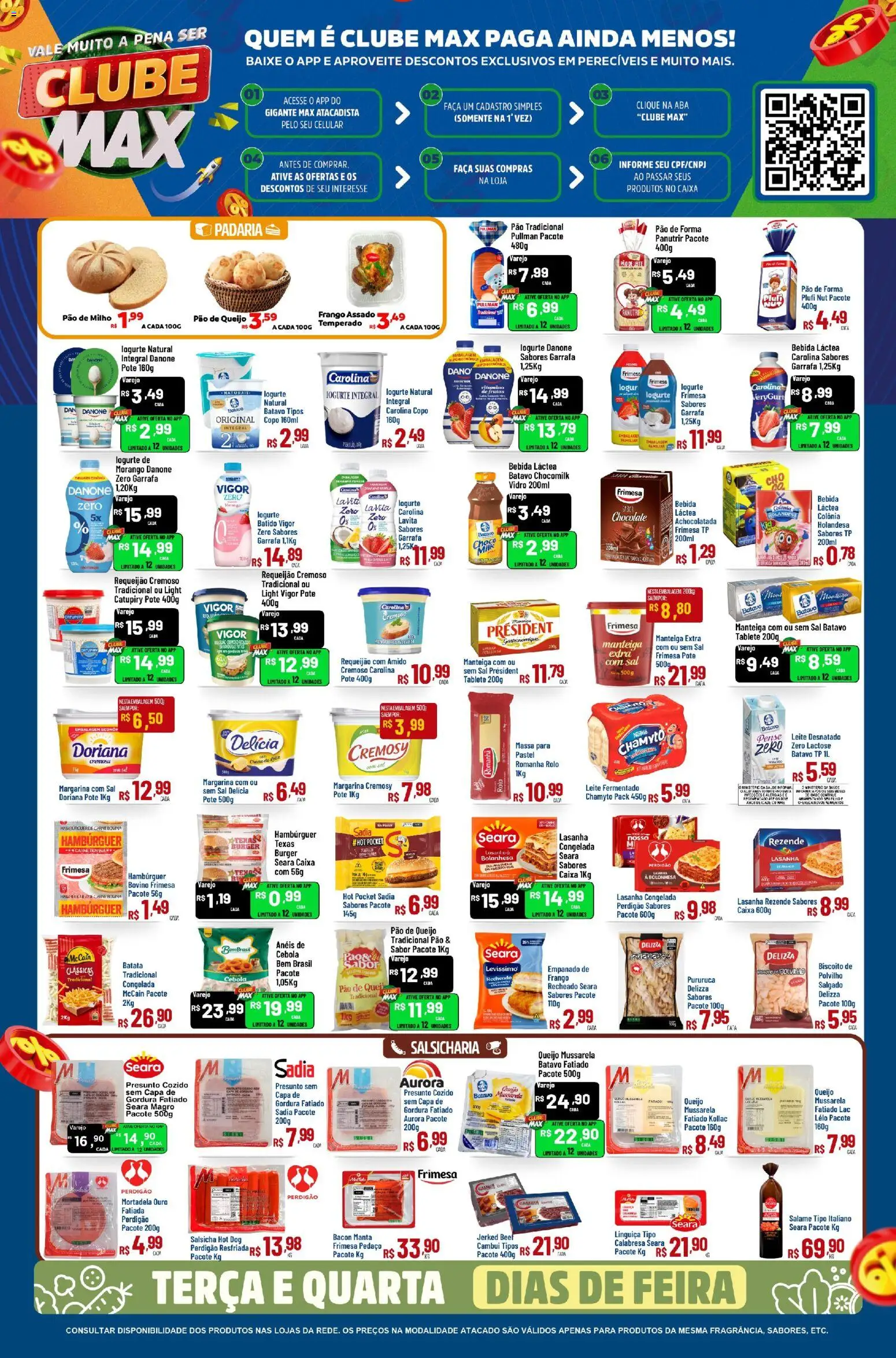 Max Atacadista Folheto - válido de 31/07/2026 | Página: 5 | Produtos: Salsicha, Massa, Creme, Mussarela
