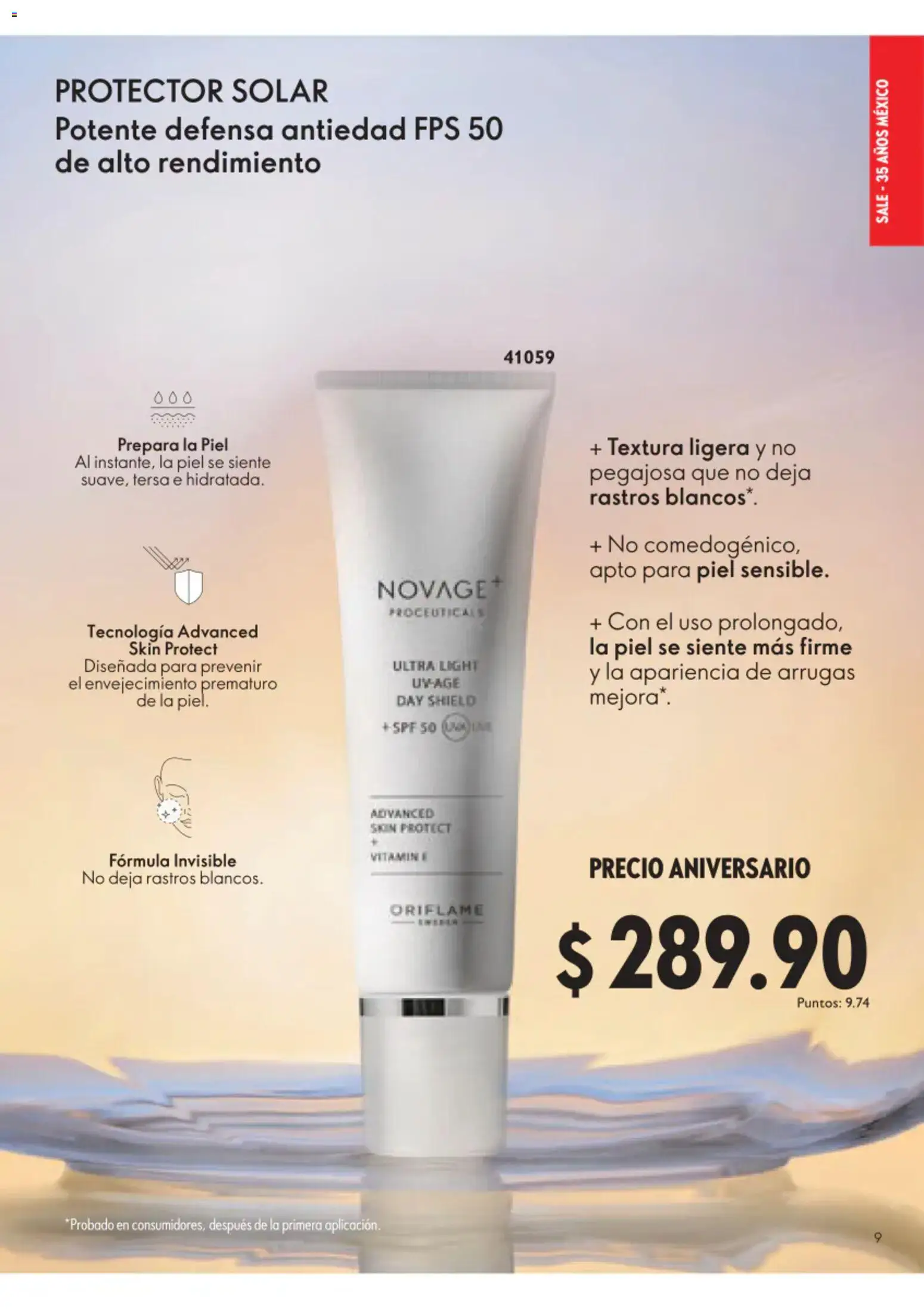 Nuevas ofertas de Oriflame válidas en toda la República Mexicana desde el 01/08/2026. ¡Encuentra las mejores ofertas en Oriflame campaña 11 2026! | Página: 9 | Productos: Protector solar
